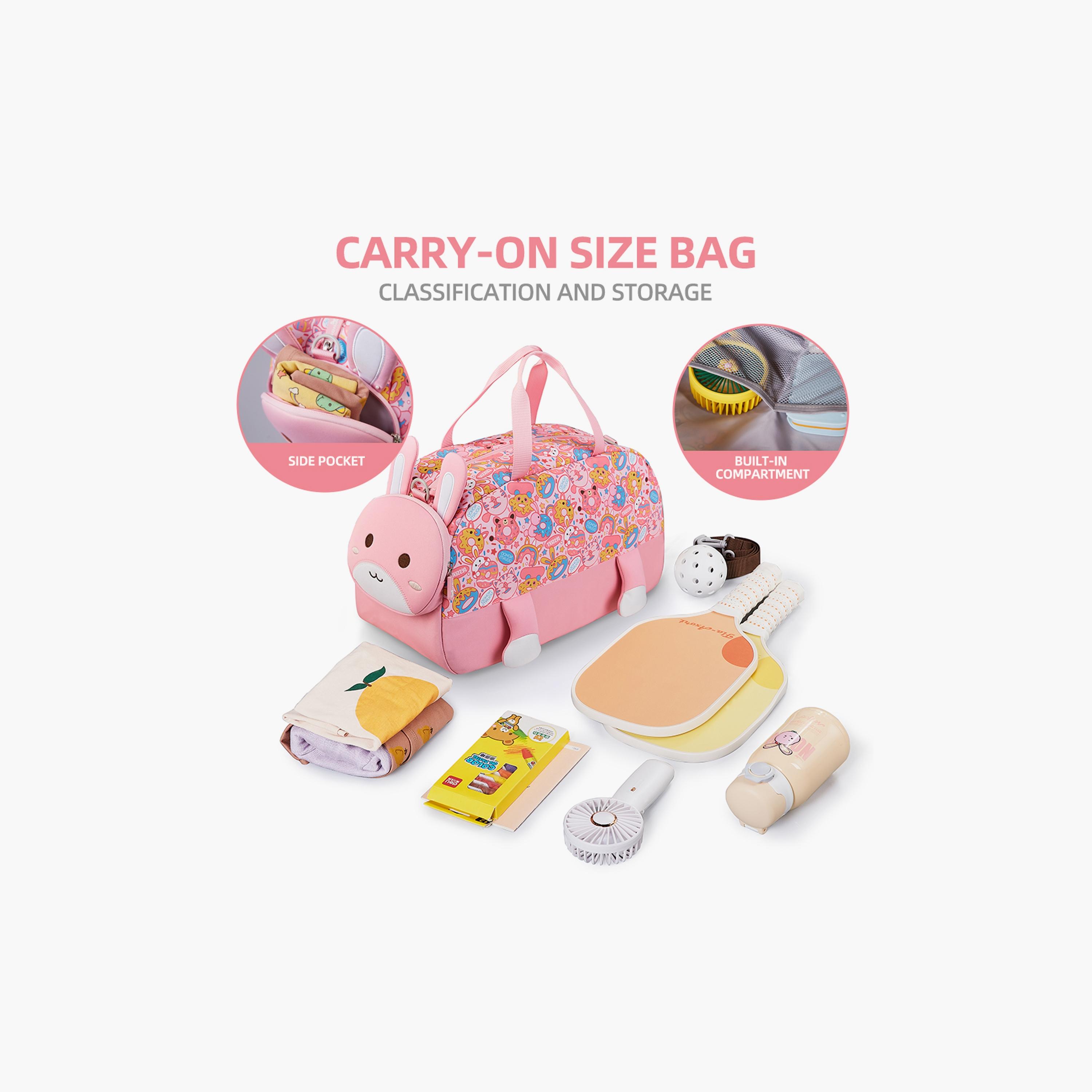 Nohoo 3D Cute Rabbit Duffle Bag - Pink - 18 Inch-girls-accessories-bags-image-2