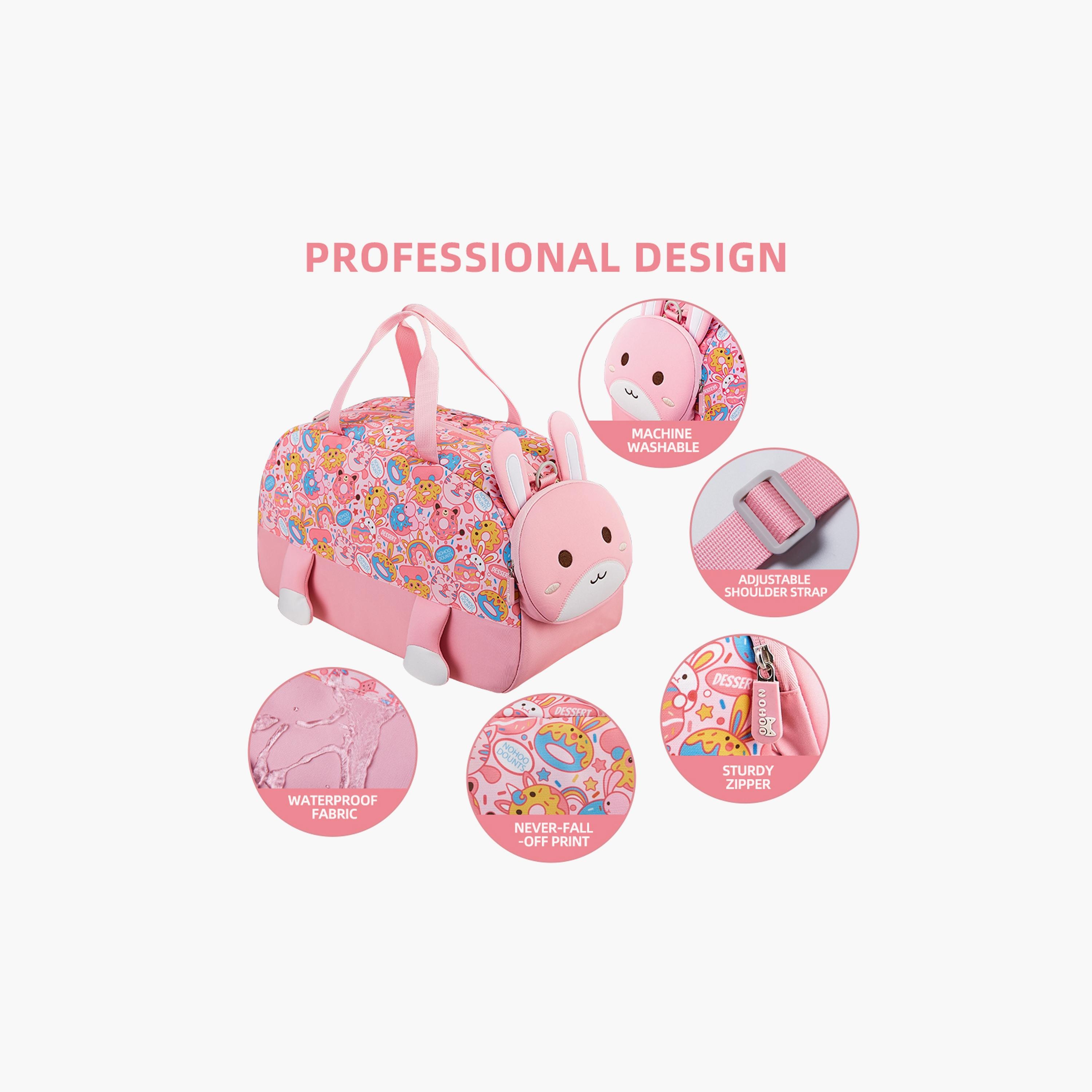 Nohoo 3D Cute Rabbit Duffle Bag - Pink - 18 Inch-girls-accessories-bags-image-3