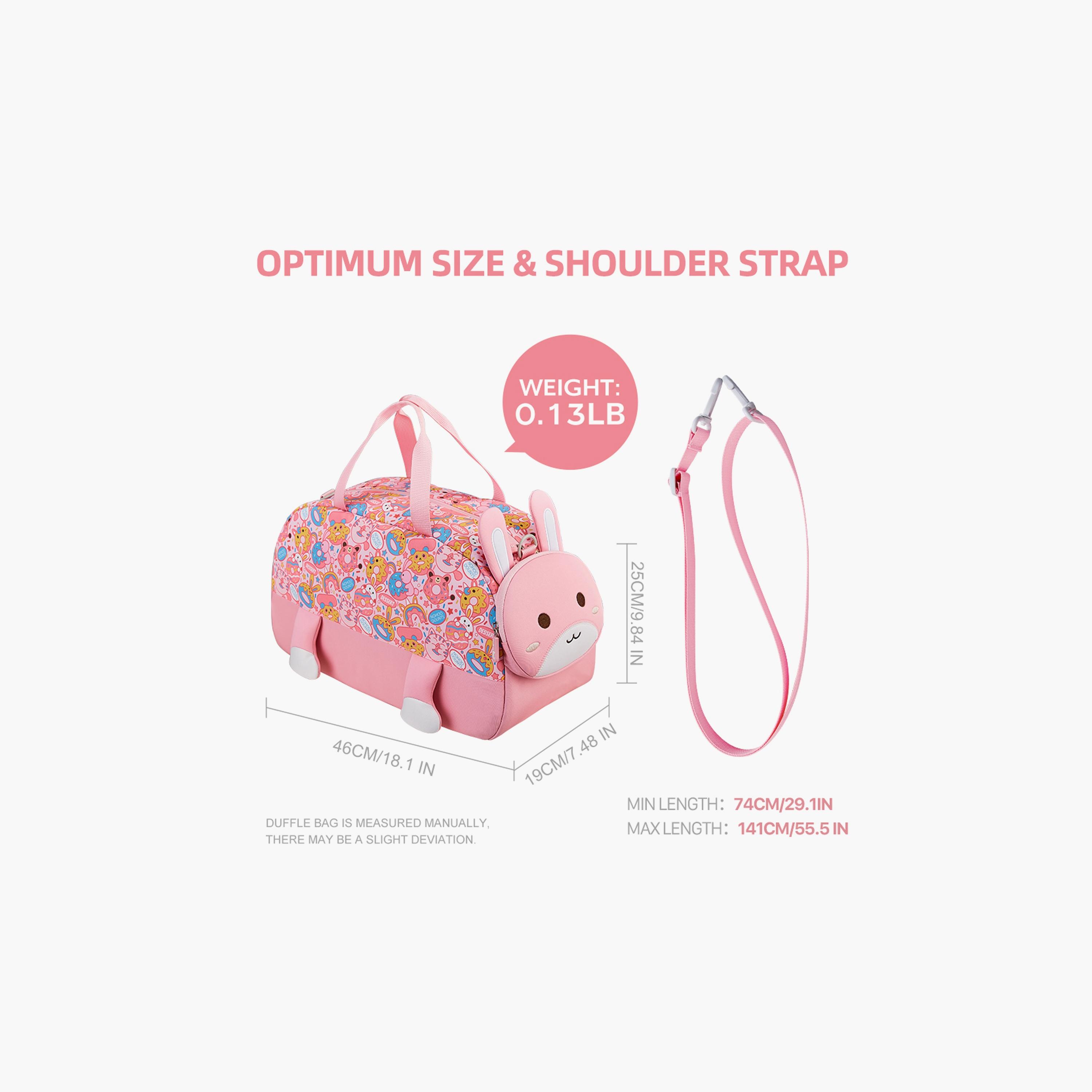Nohoo 3D Cute Rabbit Duffle Bag - Pink - 18 Inch-girls-accessories-bags-image-5
