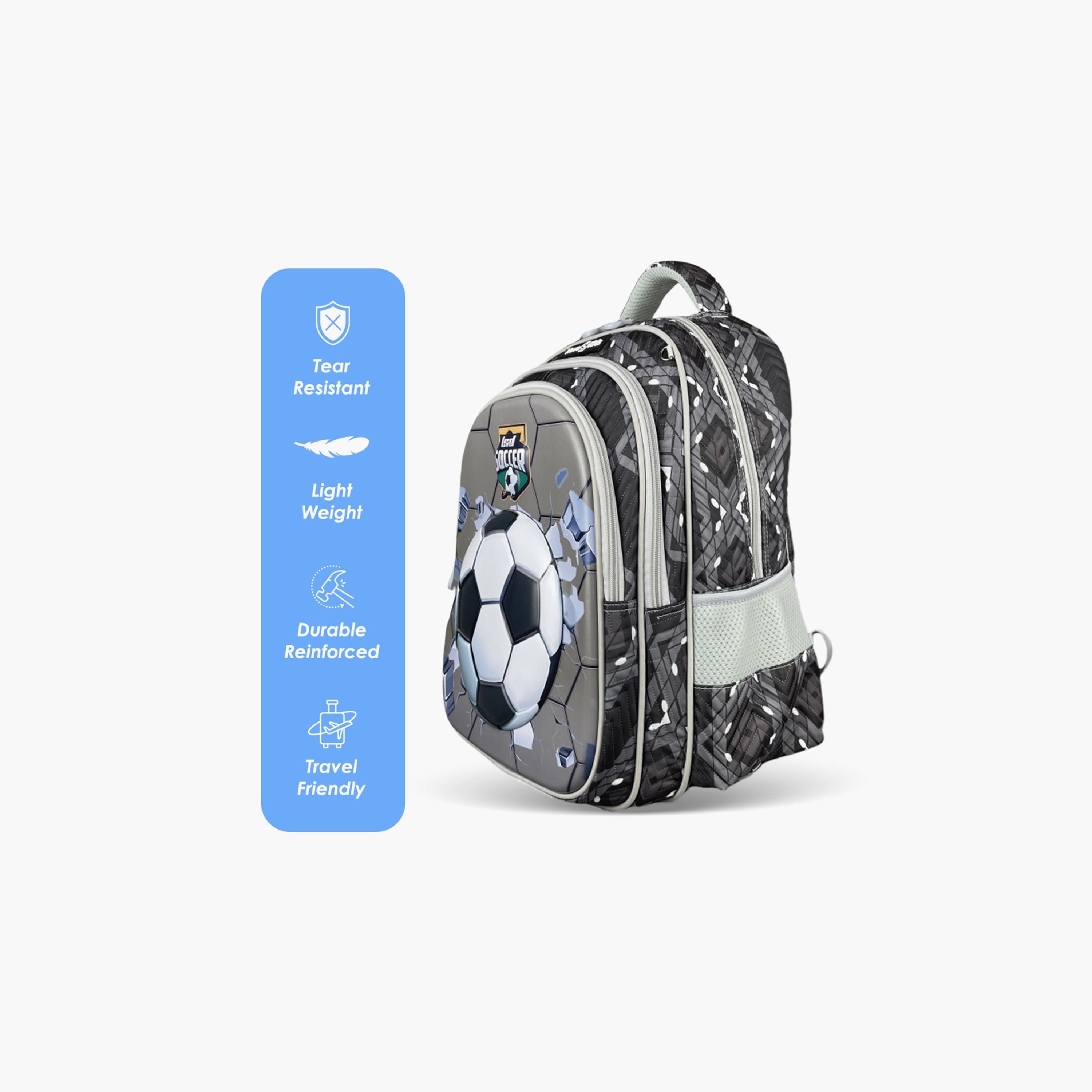 حقيبة مدرسية ثلاثية الأبعاد من نوفا كيدز - كرة قدم - رمادي-school-bagsandbackpacks-backpacks-image-5
