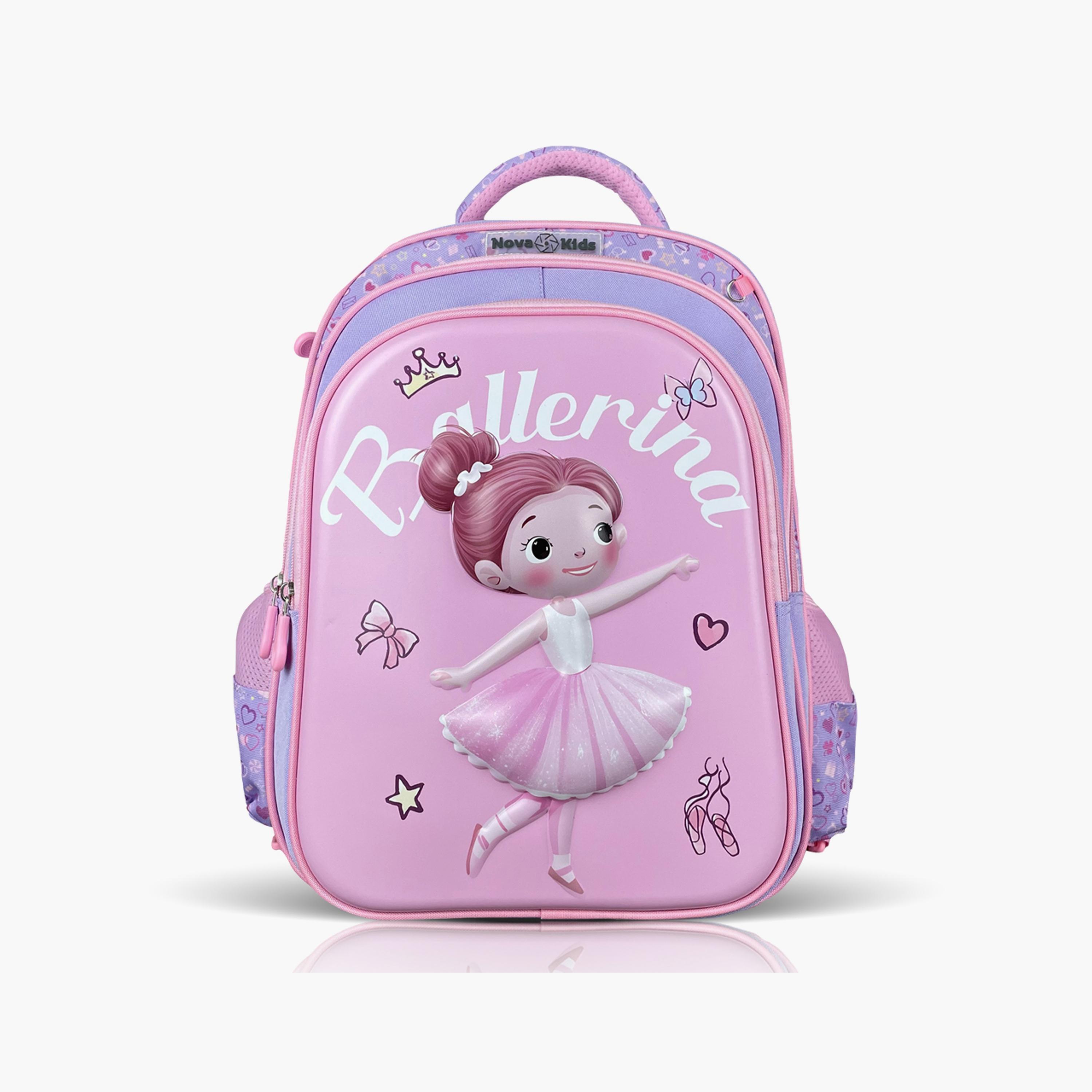 Nova Kids 3D School Bag - Ballerina - Pink - 16.5 Inch-school-bagsandbackpacks-backpacks-image-1