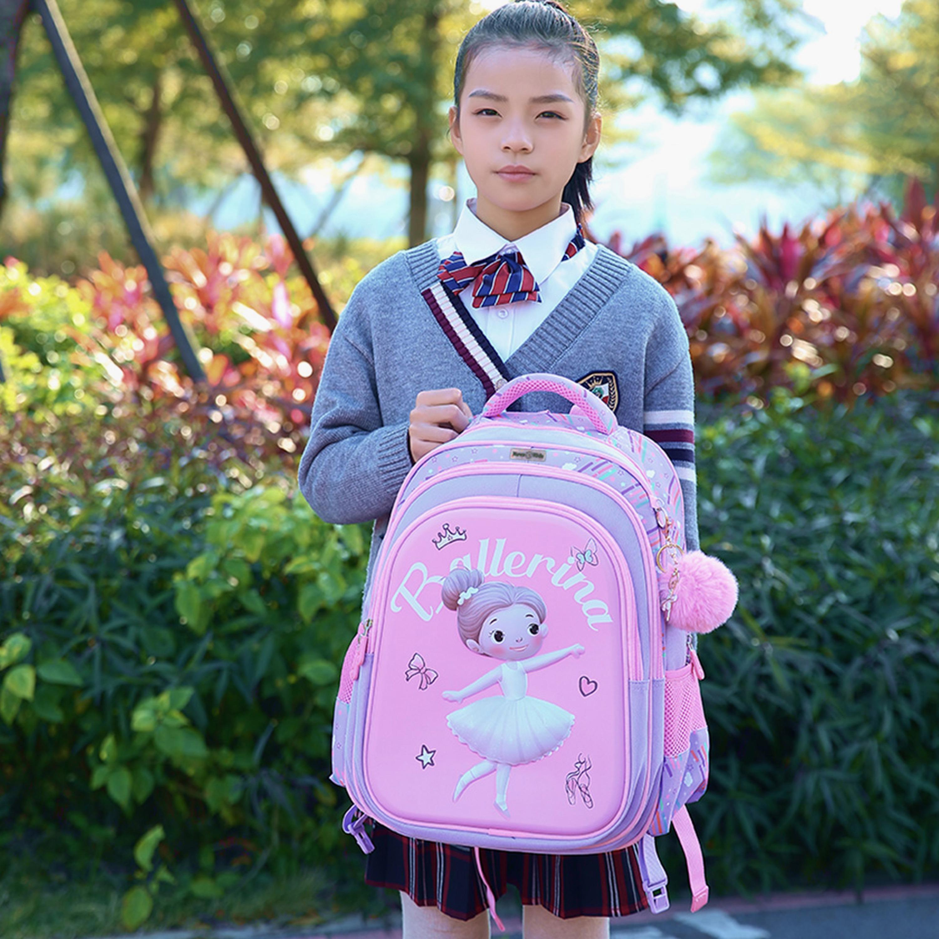 Nova Kids 3D School Bag - Ballerina - Pink - 16.5 Inch-school-bagsandbackpacks-backpacks-image-2