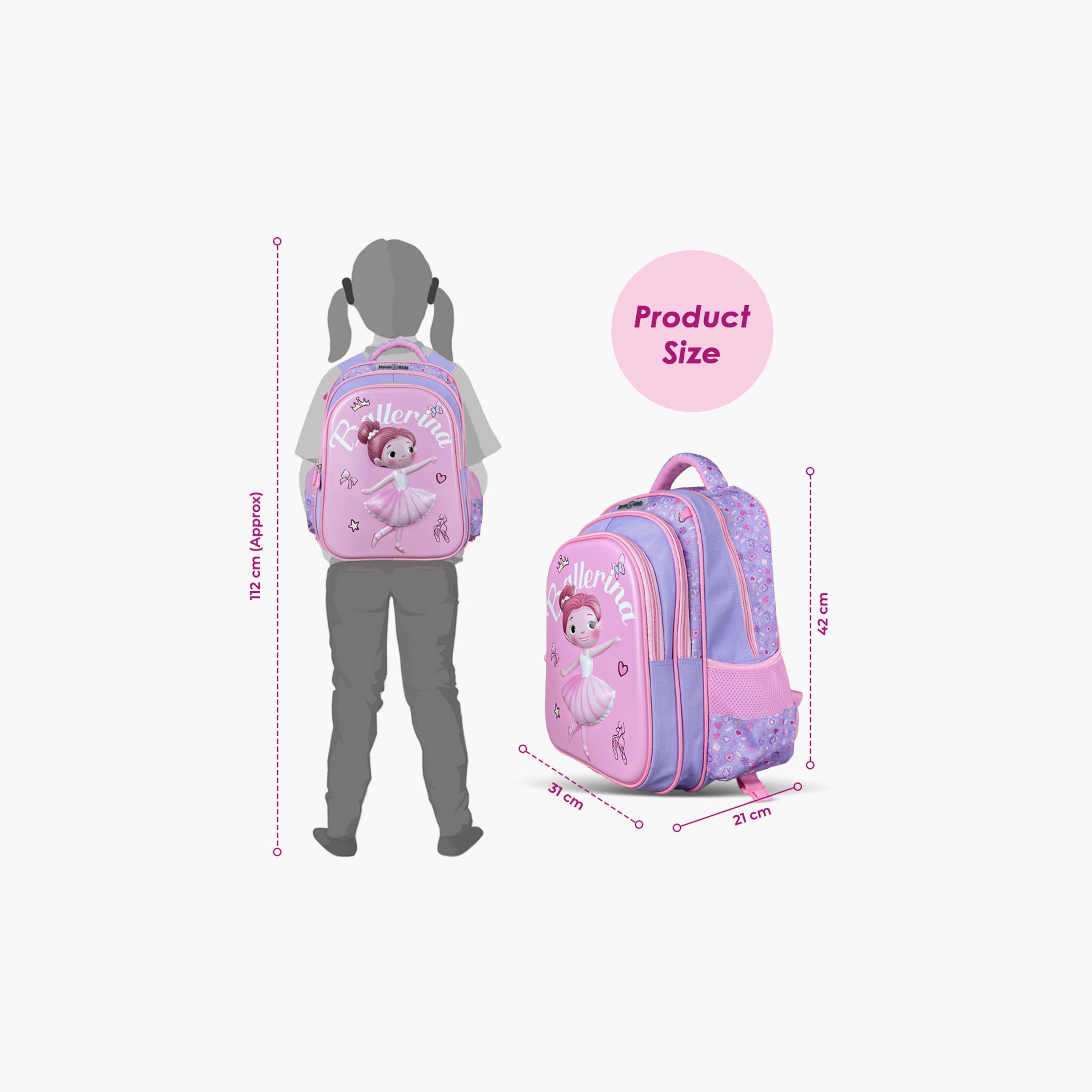 Nova Kids 3D School Bag - Ballerina - Pink - 16.5 Inch-school-bagsandbackpacks-backpacks-image-3