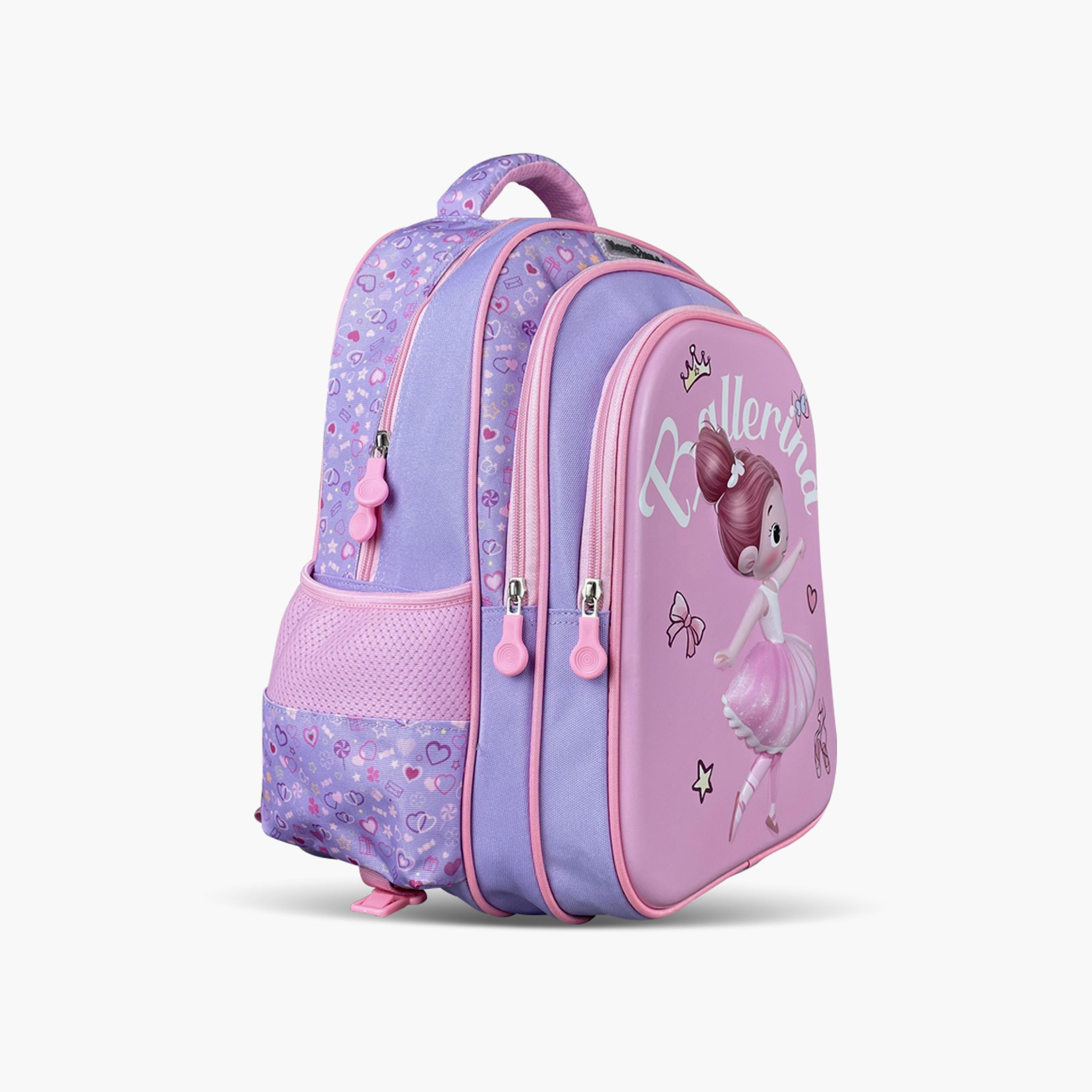 Nova Kids 3D School Bag - Ballerina - Pink - 16.5 Inch-school-bagsandbackpacks-backpacks-image-4