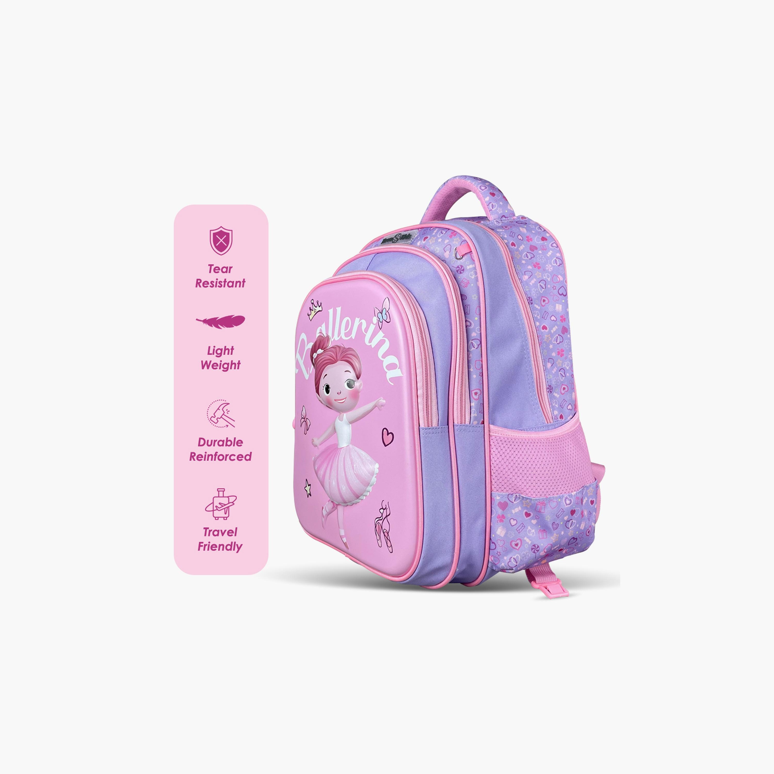 Nova Kids 3D School Bag - Ballerina - Pink - 16.5 Inch-school-bagsandbackpacks-backpacks-image-5