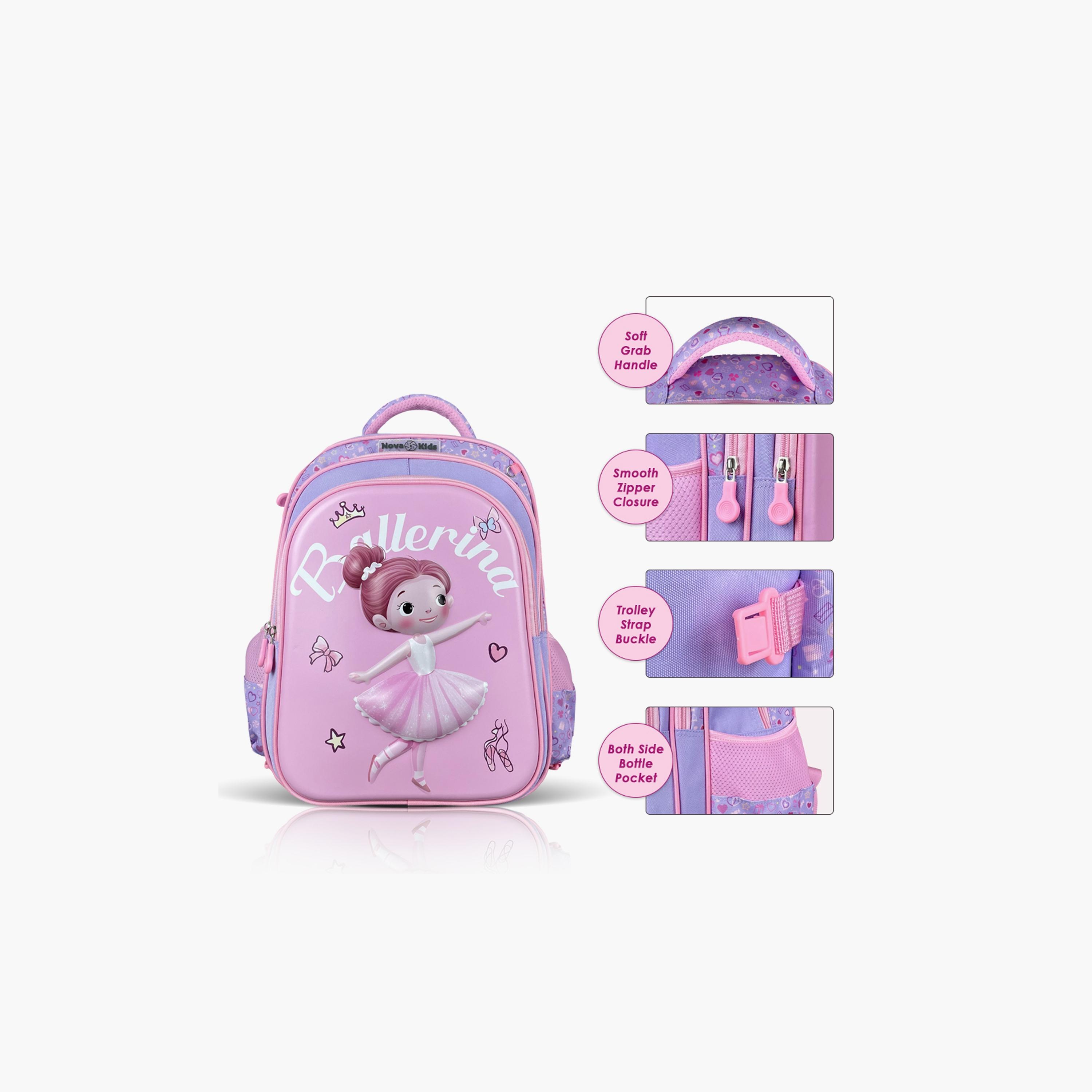 Nova Kids 3D School Bag - Ballerina - Pink - 16.5 Inch-school-bagsandbackpacks-backpacks-image-7