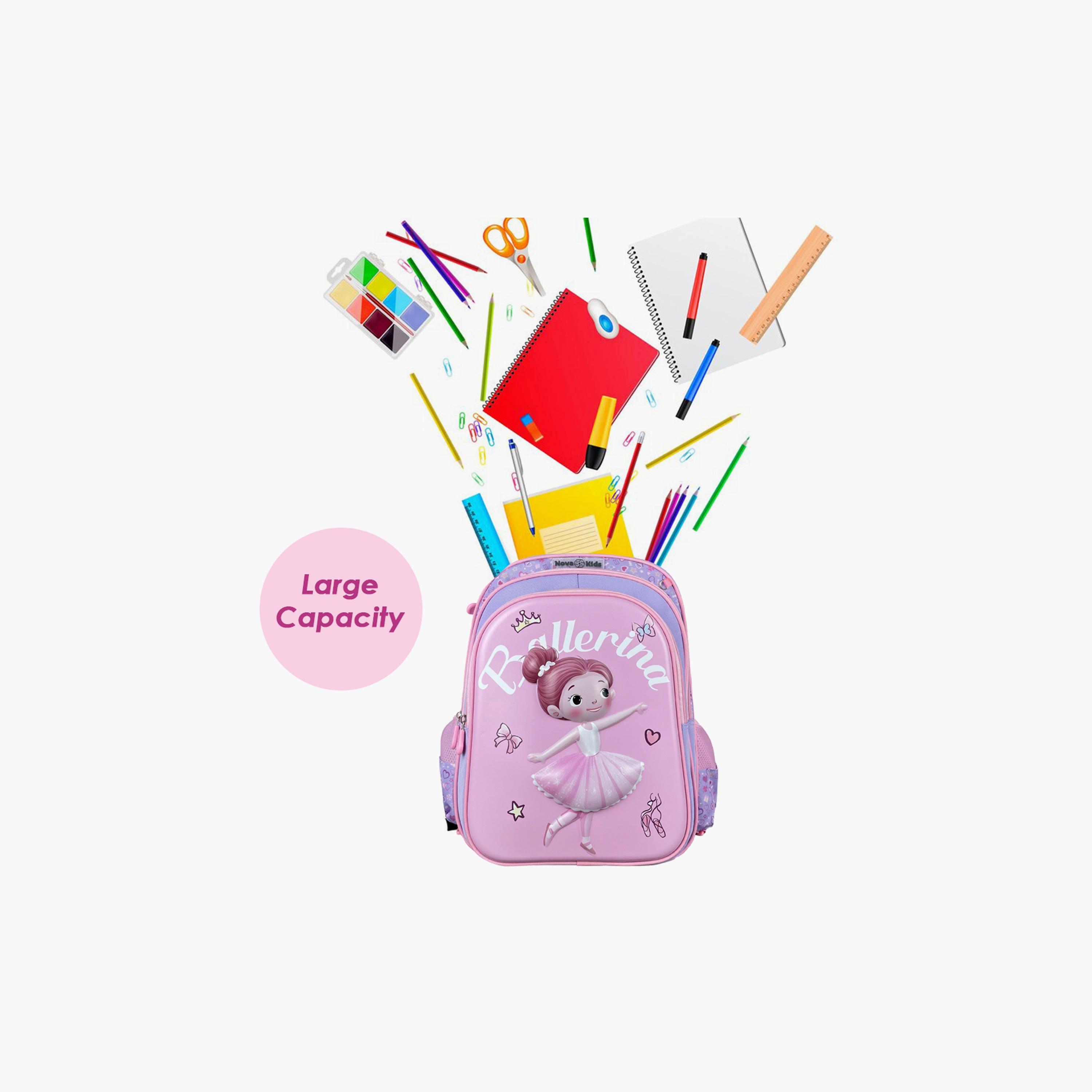 Nova Kids 3D School Bag - Ballerina - Pink - 16.5 Inch-school-bagsandbackpacks-backpacks-image-9