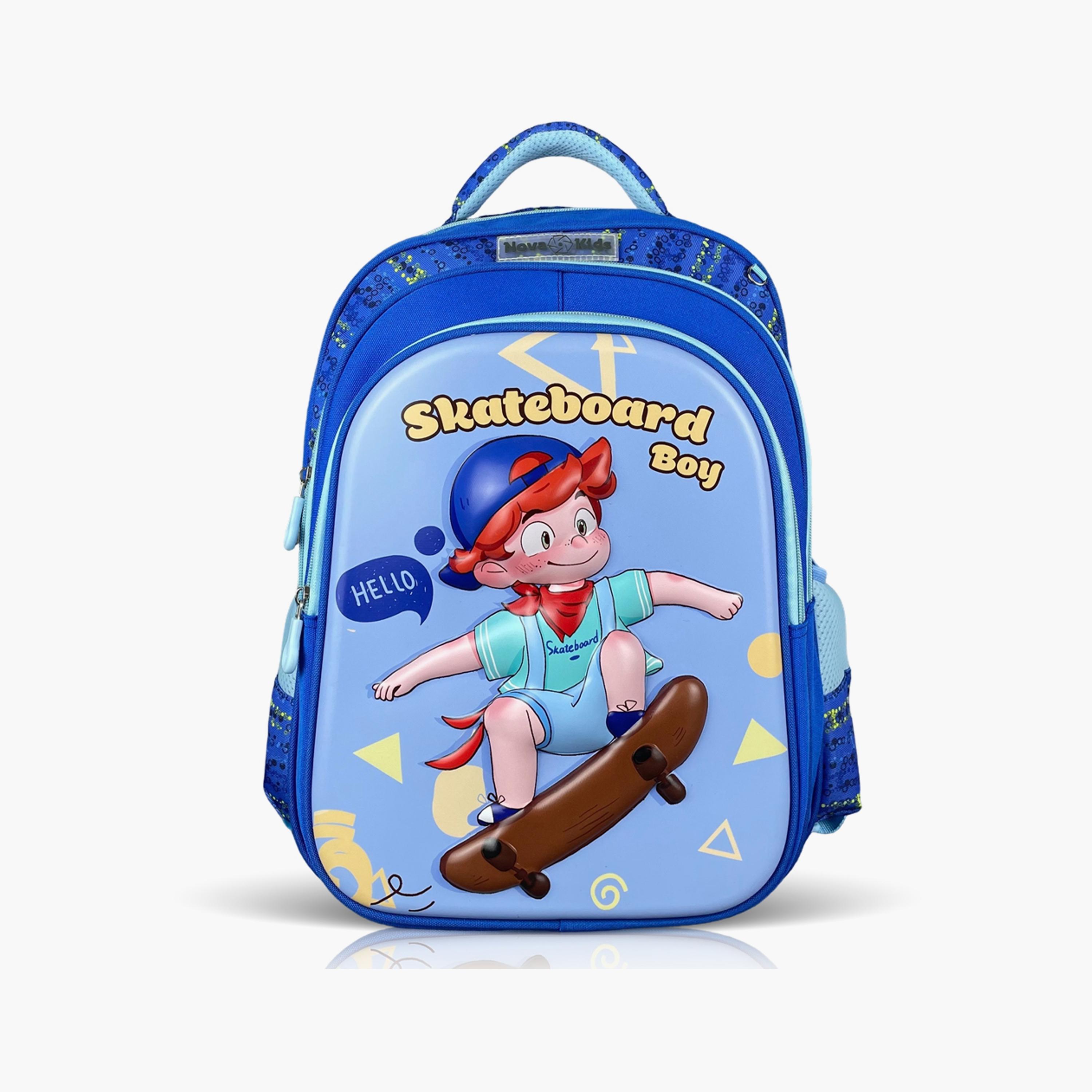 Nova Kids 3D School Bag - Skater - Blue - 16.5 Inch-school-bagsandbackpacks-backpacks-image-1