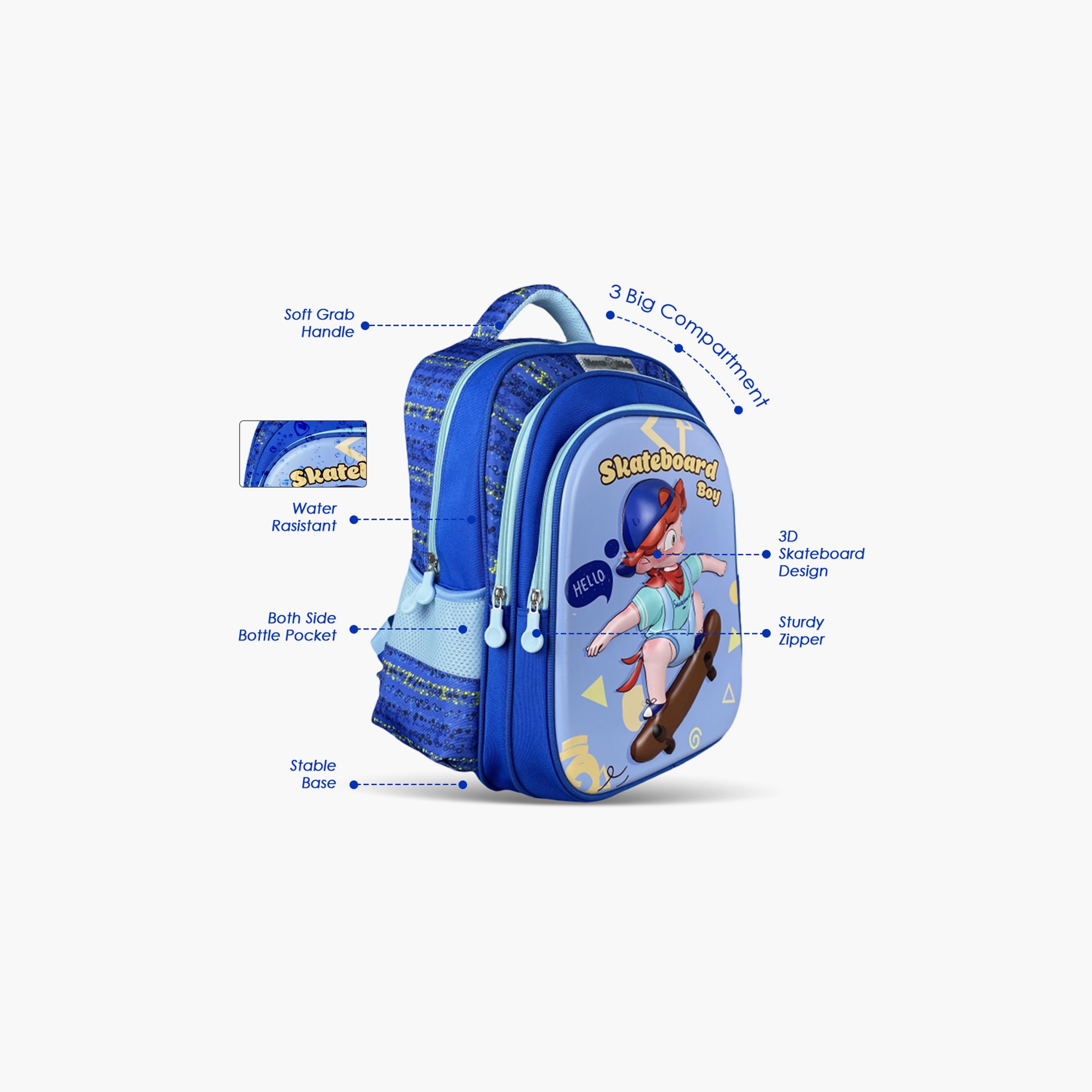 Nova Kids 3D School Bag - Skater - Blue - 16.5 Inch-school-bagsandbackpacks-backpacks-image-10