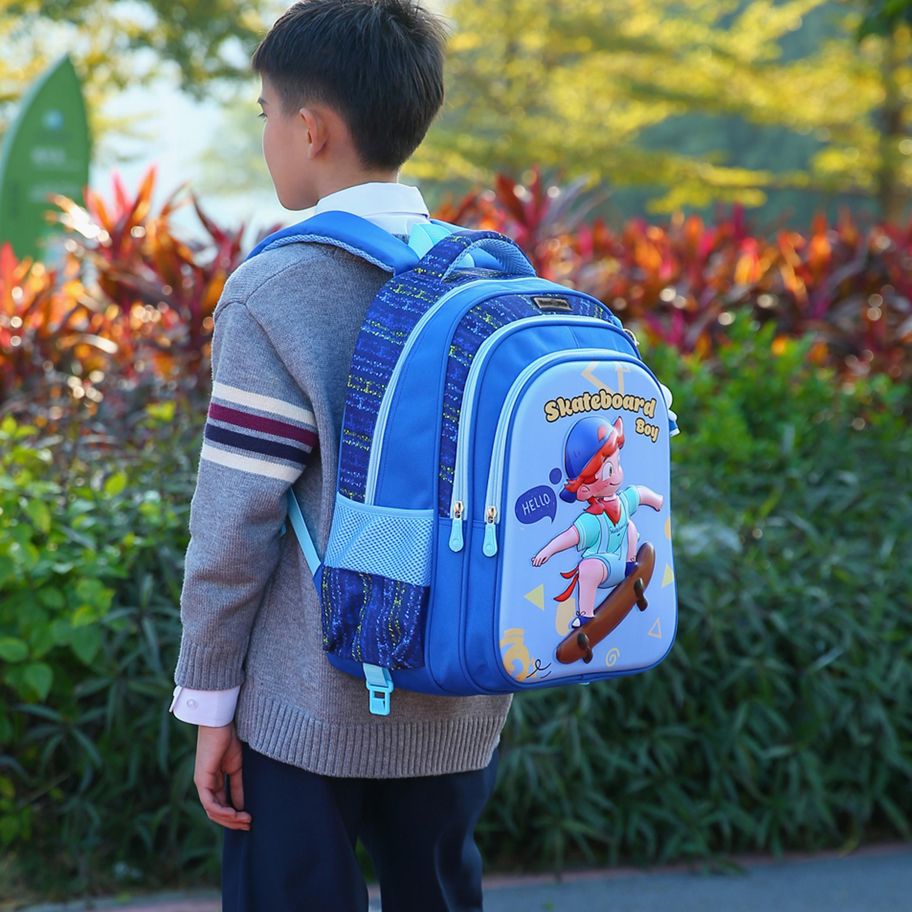 Nova Kids 3D School Bag - Skater - Blue - 16.5 Inch-school-bagsandbackpacks-backpacks-image-2