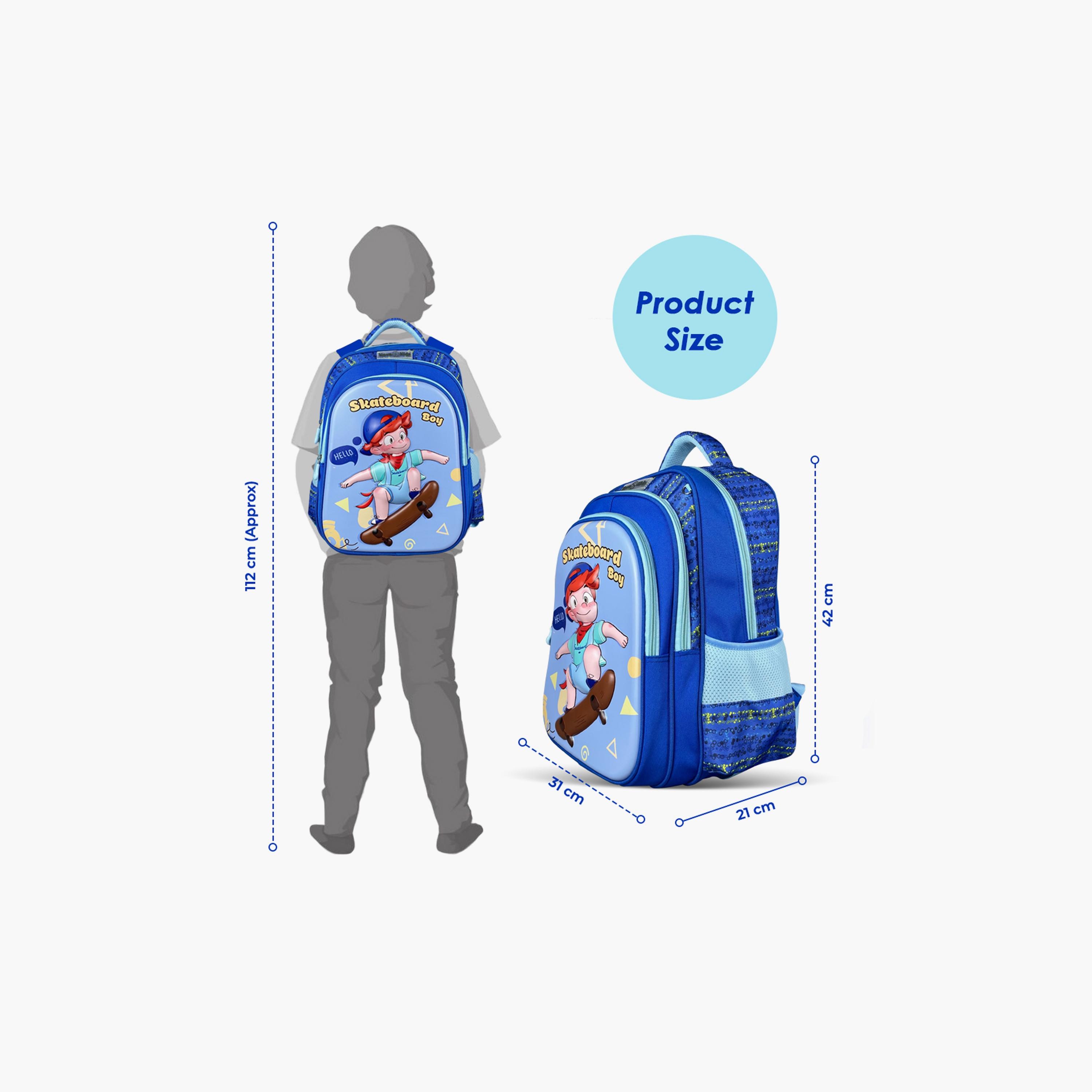 Nova Kids 3D School Bag - Skater - Blue - 16.5 Inch-school-bagsandbackpacks-backpacks-image-3