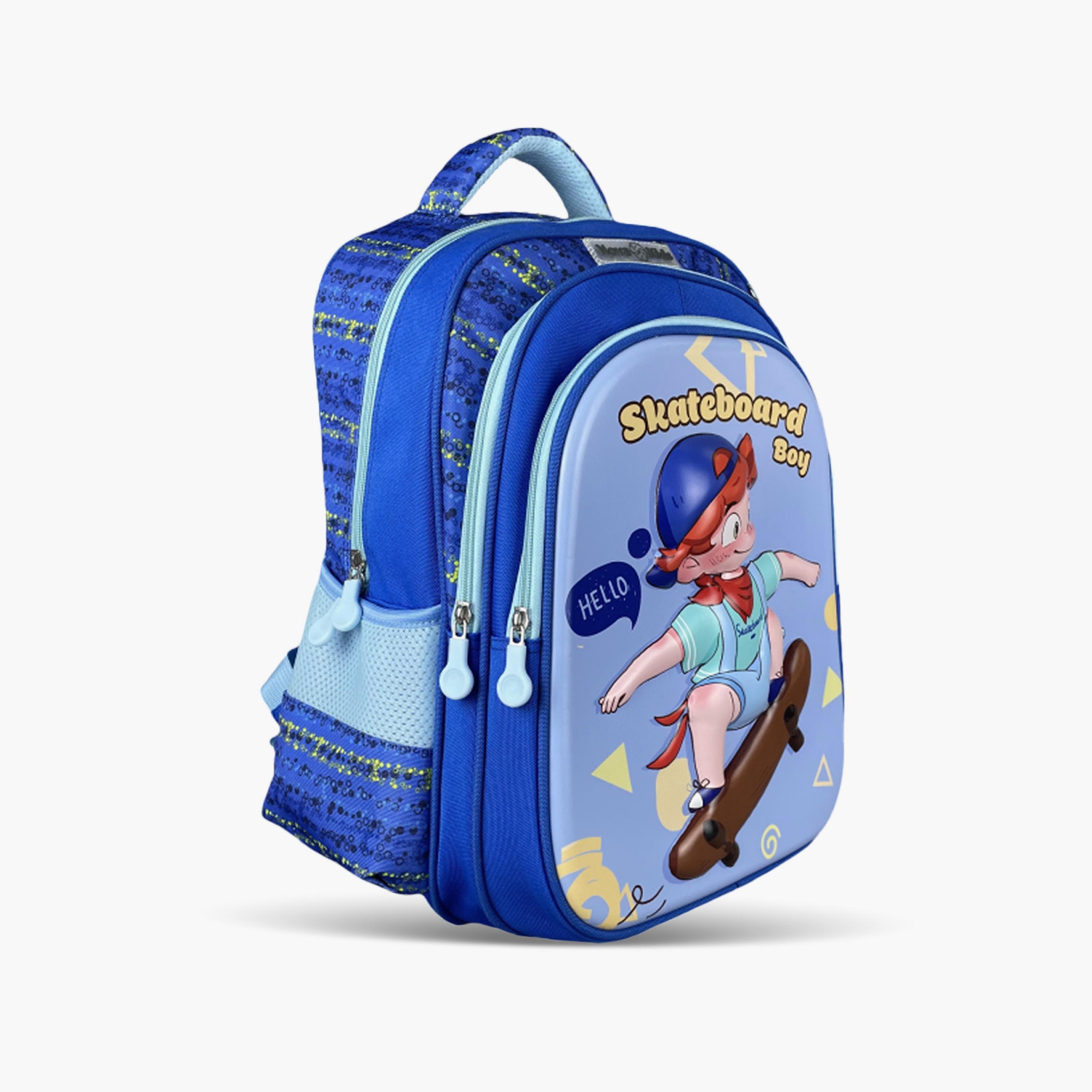 Nova Kids 3D School Bag - Skater - Blue - 16.5 Inch-school-bagsandbackpacks-backpacks-image-4