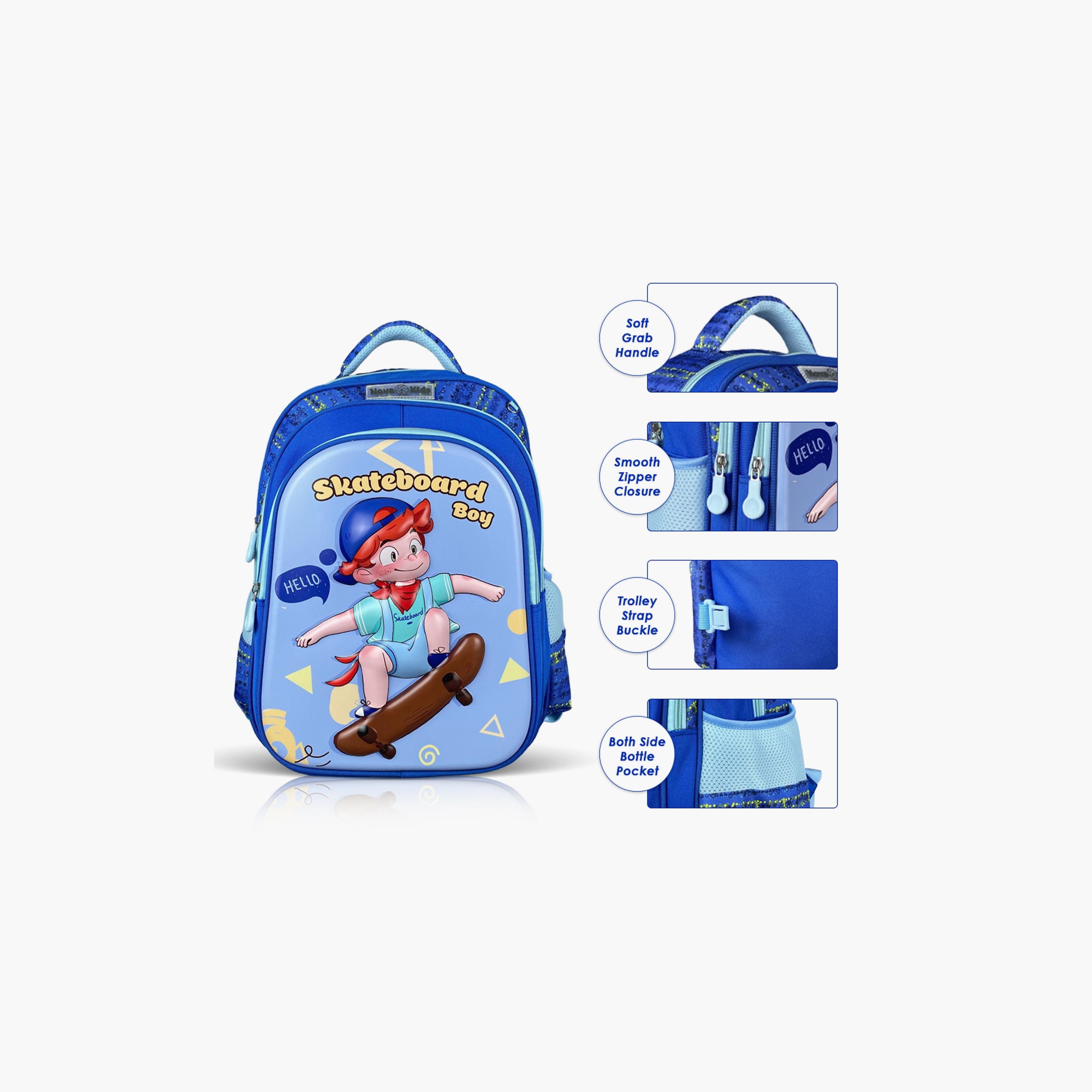Nova Kids 3D School Bag - Skater - Blue - 16.5 Inch-school-bagsandbackpacks-backpacks-image-7