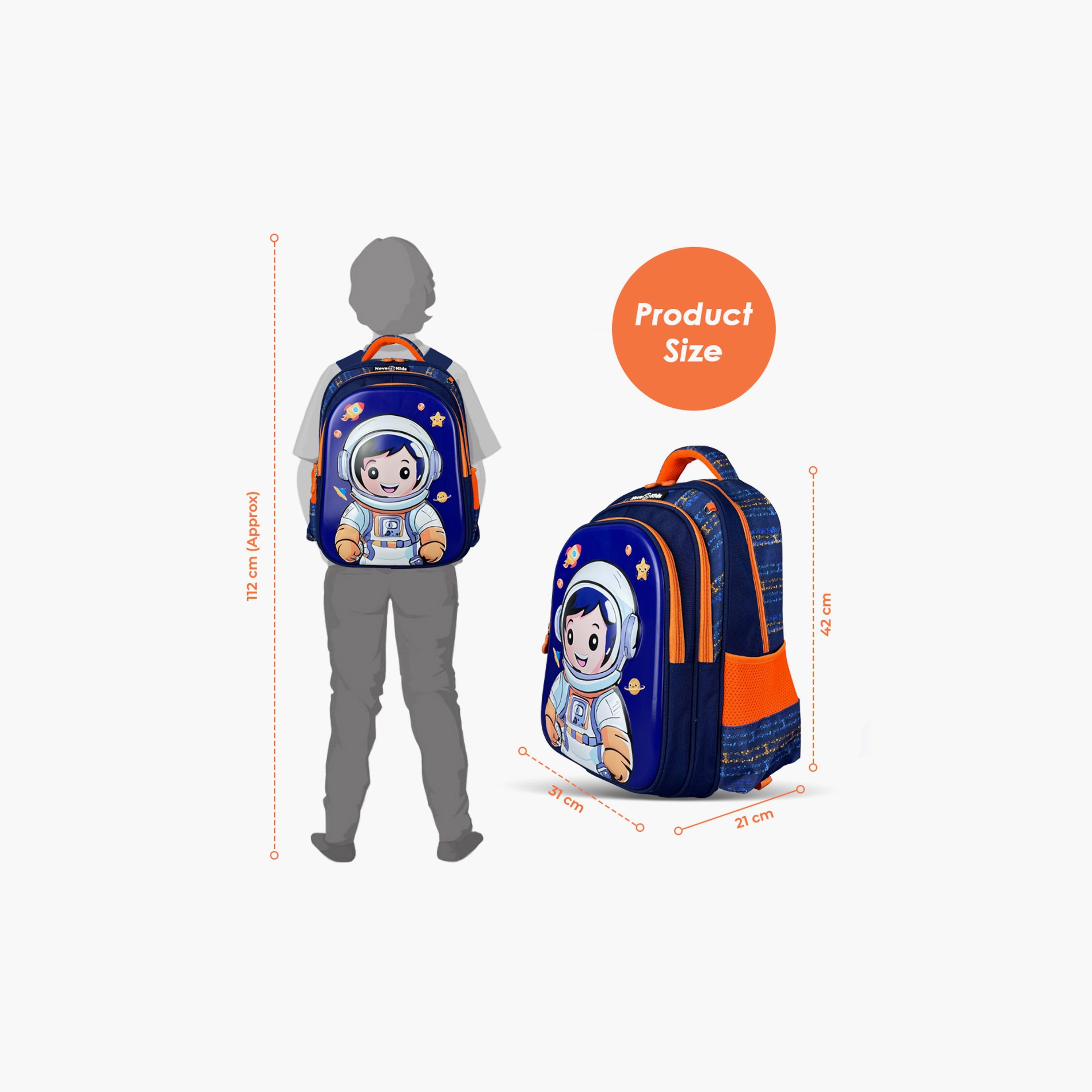 حقيبة مدرسية ثلاثية الأبعاد من نوفا كيدز - رائد فضاء - أزرق - 16.5 بوصة-school-bagsandbackpacks-backpacks-image-3