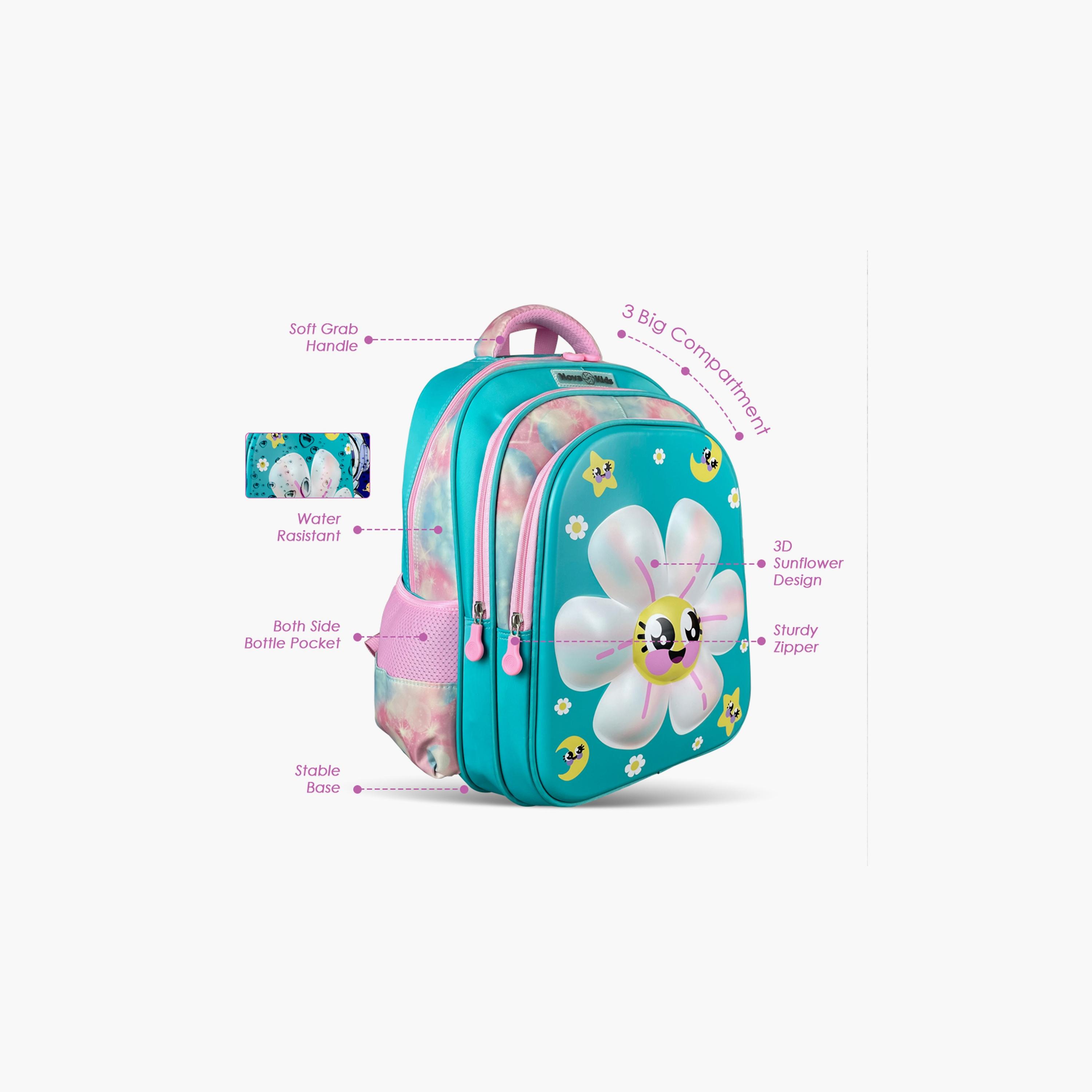 Nova Kids 3D School Bag - Daisy - Green - 16.5 Inch-school-bagsandbackpacks-backpacks-image-10