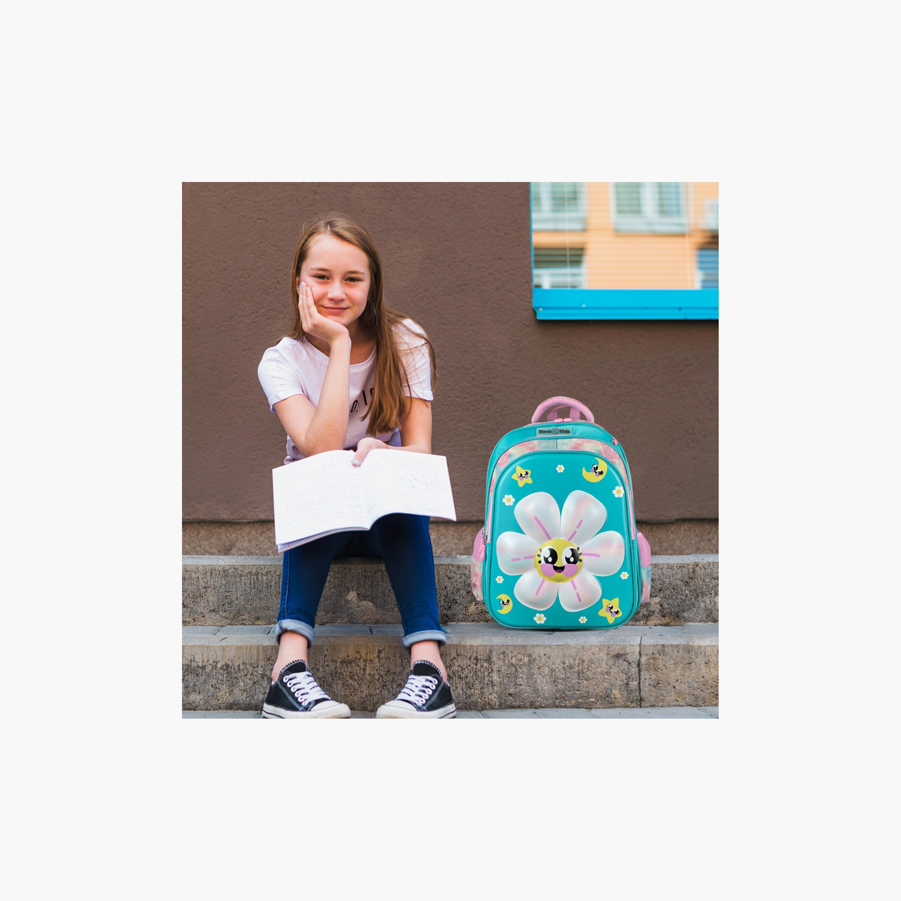 Nova Kids 3D School Bag - Daisy - Green - 16.5 Inch-school-bagsandbackpacks-backpacks-image-2