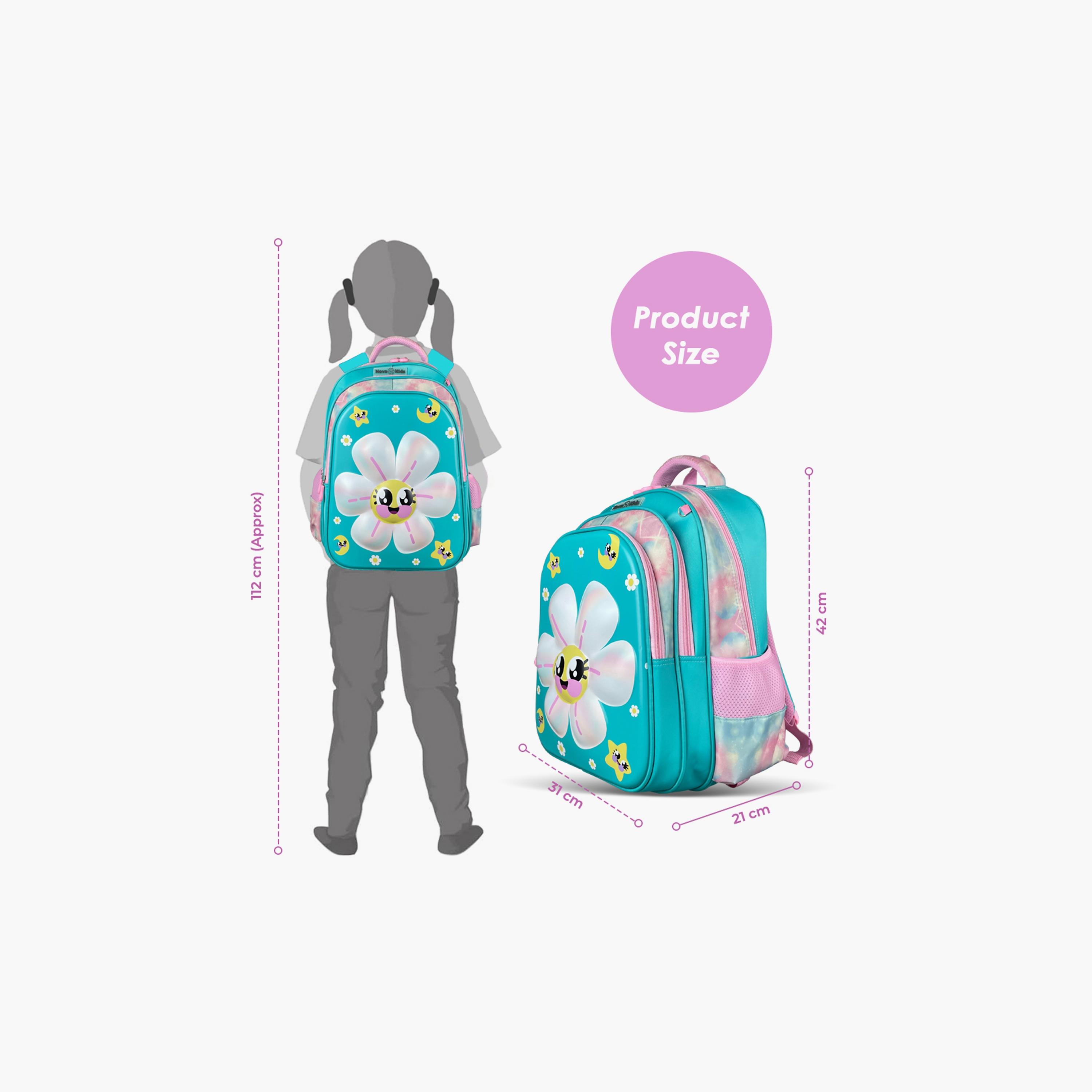 Nova Kids 3D School Bag - Daisy - Green - 16.5 Inch-school-bagsandbackpacks-backpacks-image-3