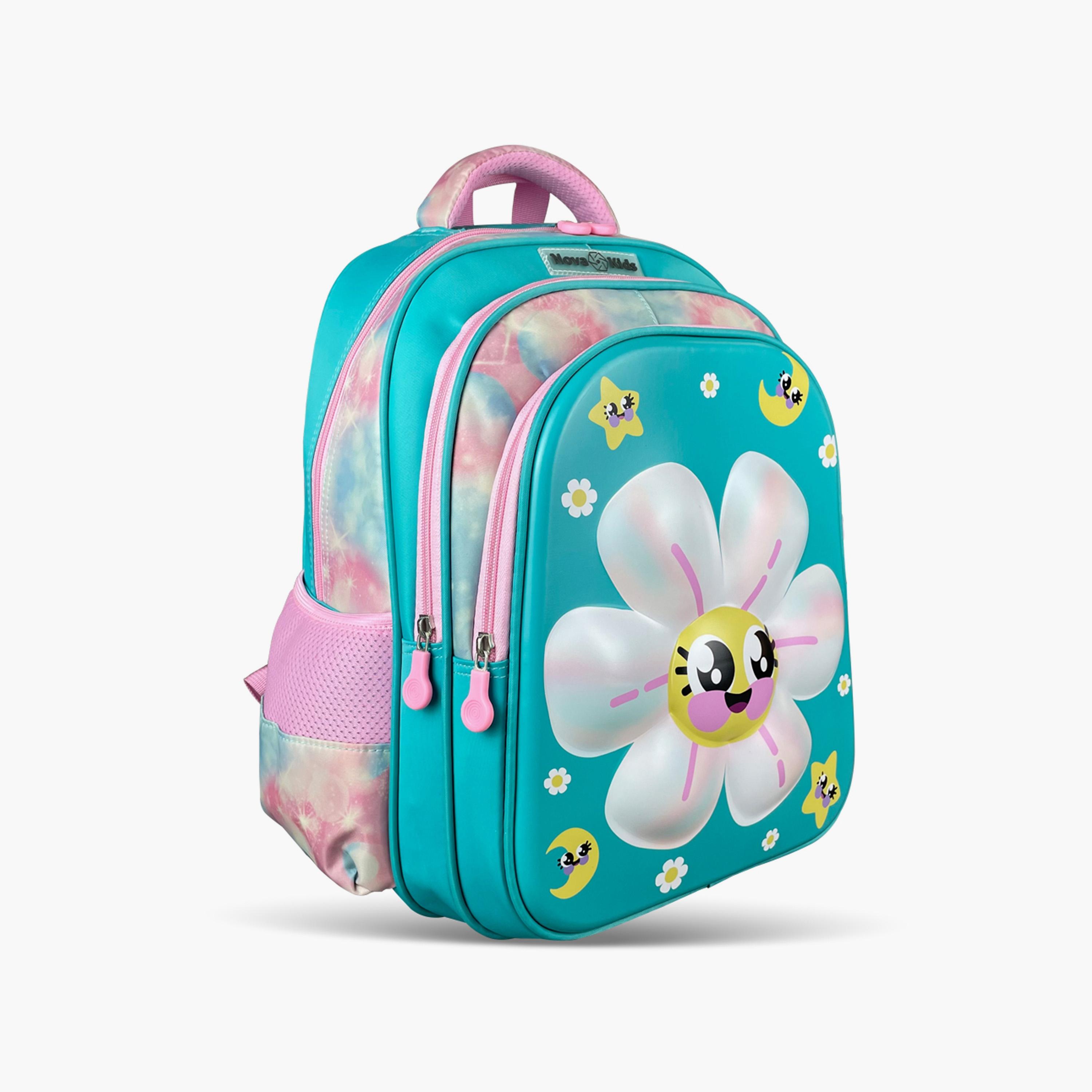 Nova Kids 3D School Bag - Daisy - Green - 16.5 Inch-school-bagsandbackpacks-backpacks-image-4