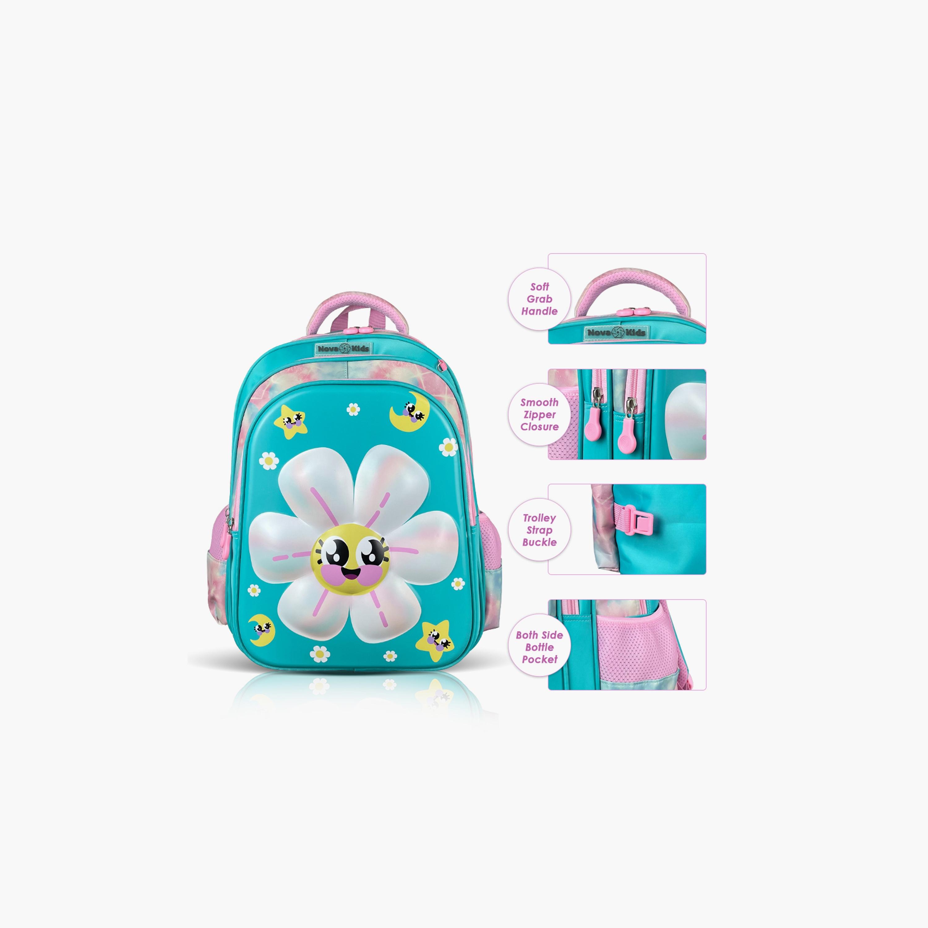 Nova Kids 3D School Bag - Daisy - Green - 16.5 Inch-school-bagsandbackpacks-backpacks-image-7