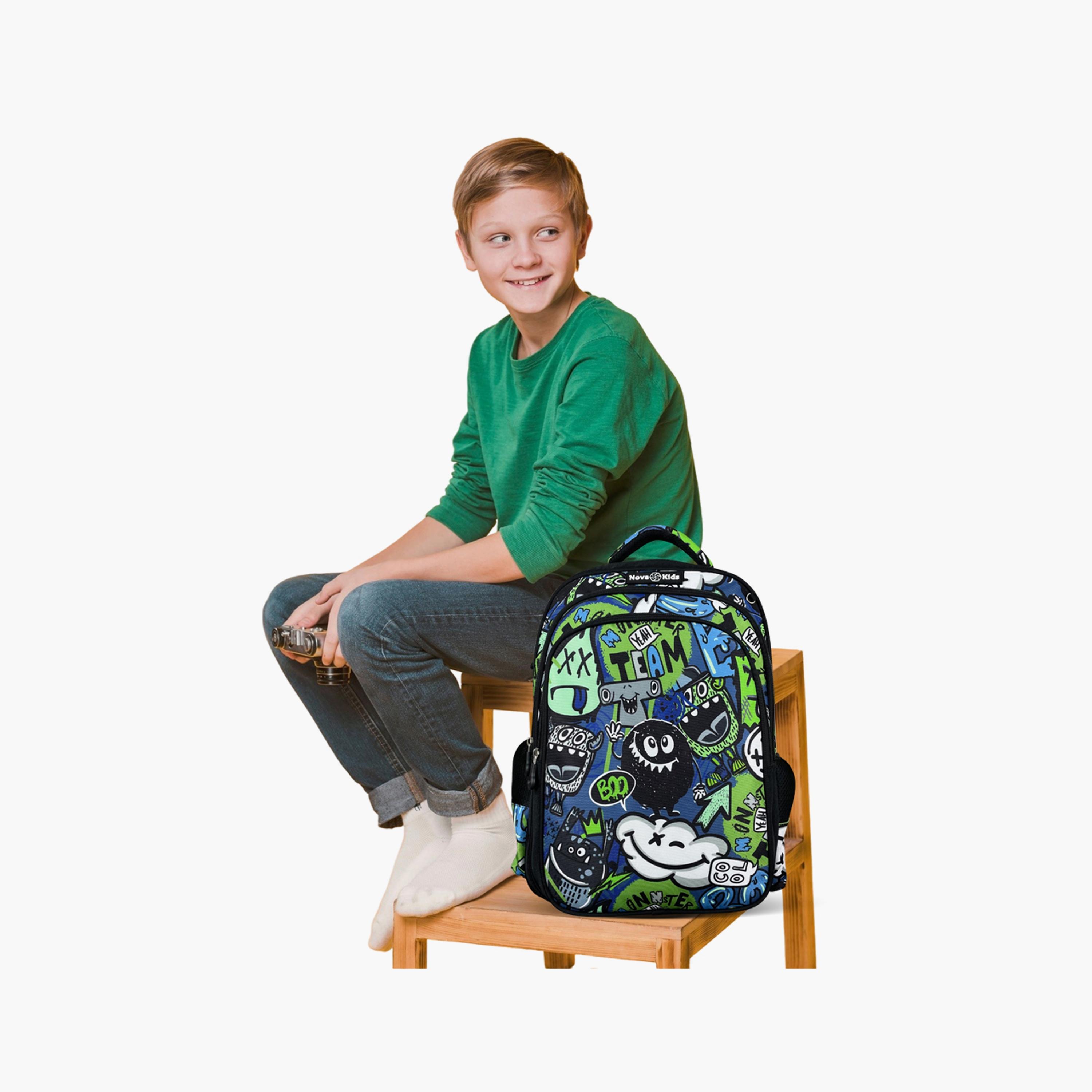 Nova Kids School Bag - GenZ - Black - 17.5 Inch-school-bagsandbackpacks-backpacks-image-2
