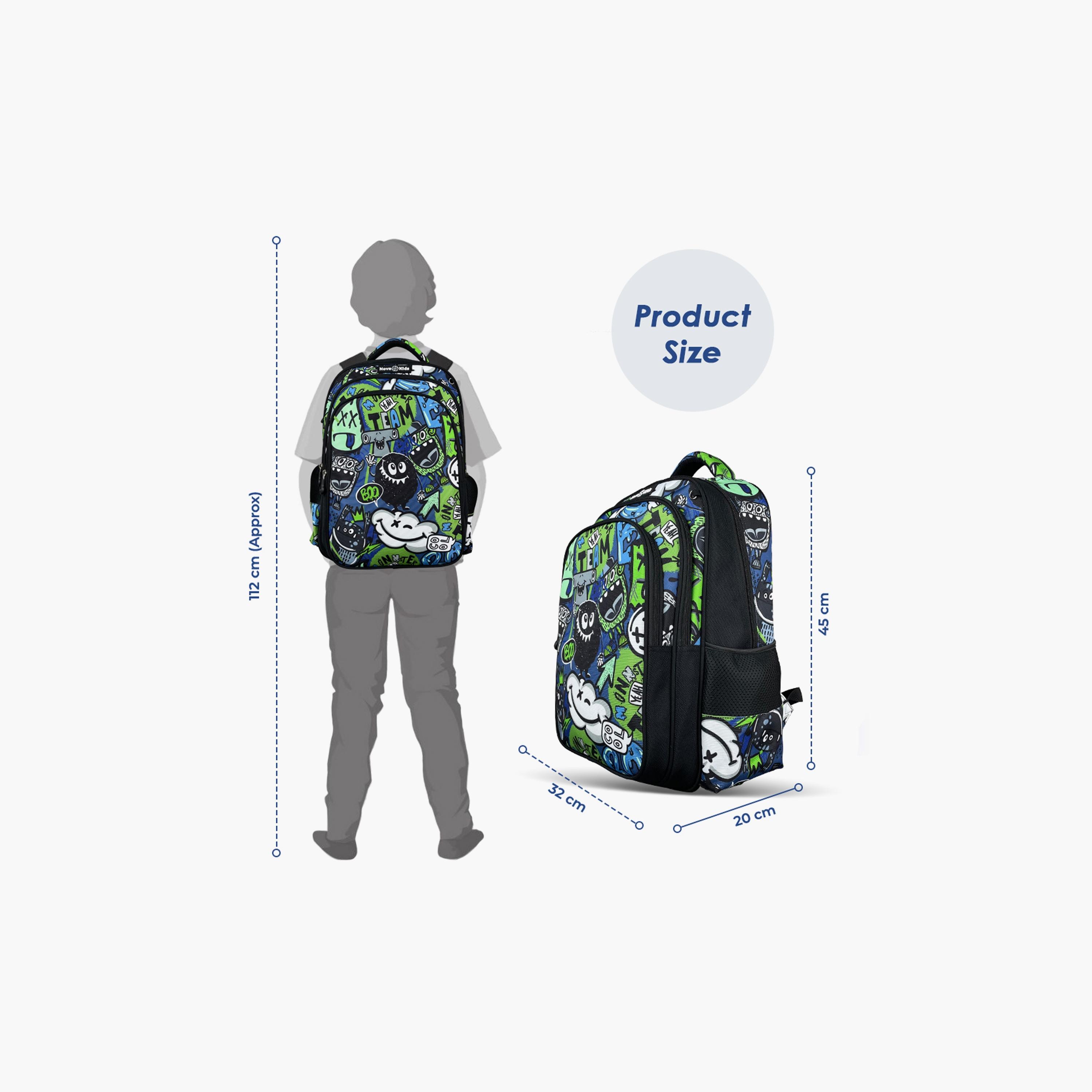 Nova Kids School Bag - GenZ - Black - 17.5 Inch-school-bagsandbackpacks-backpacks-image-3
