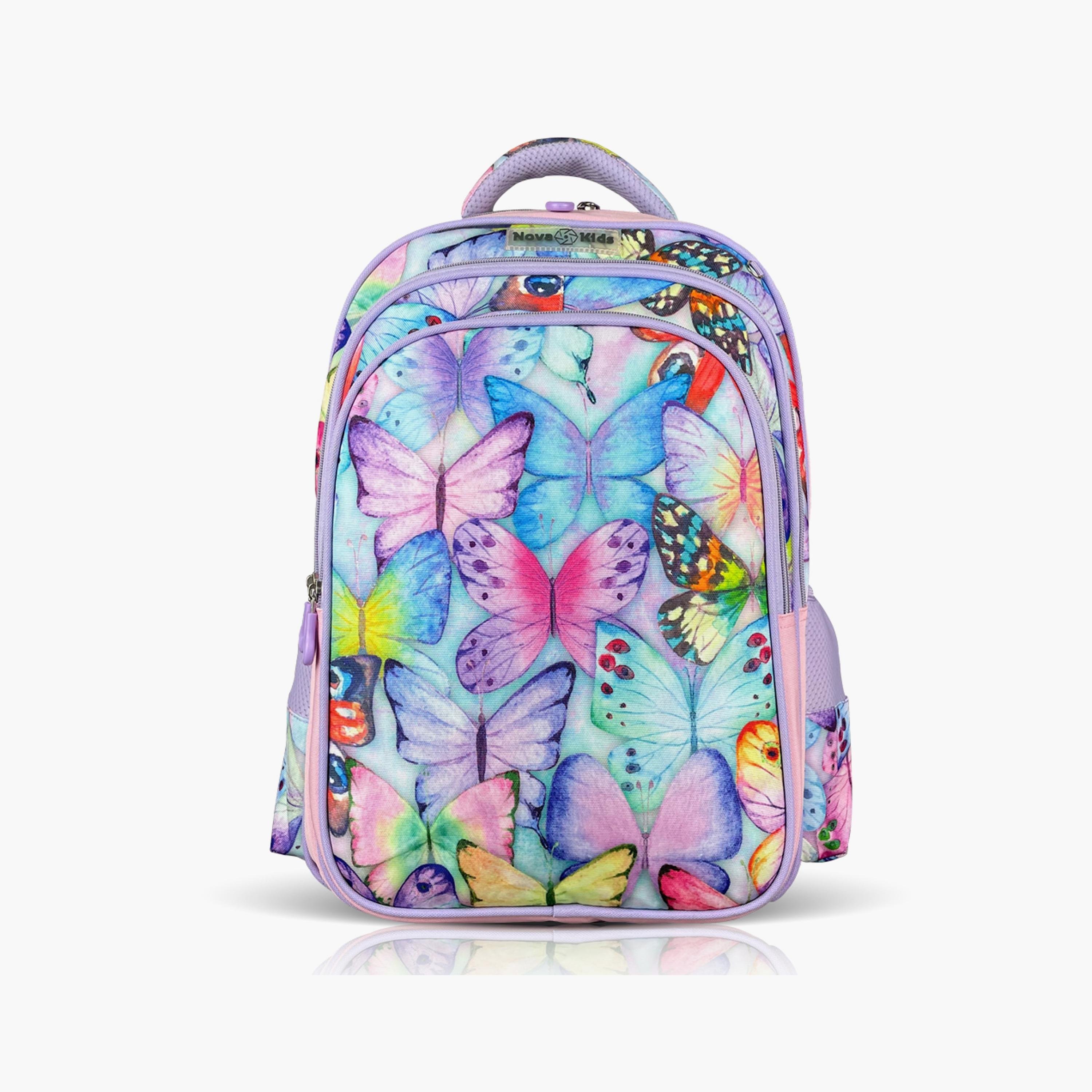 Nova Kids School Bag - Butterfly - Purple - 17.5 Inch-school-bagsandbackpacks-backpacks-image-1