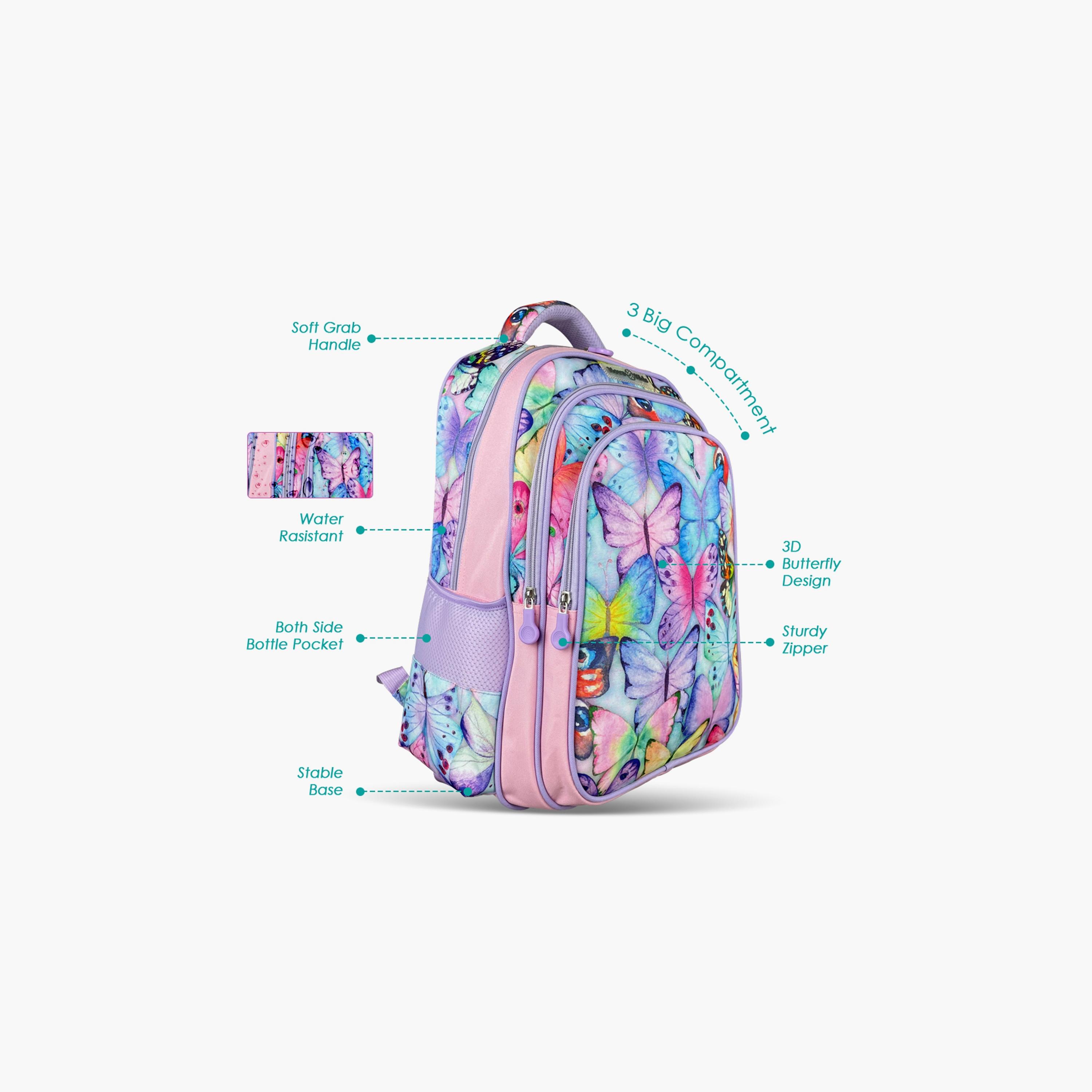 Nova Kids School Bag - Butterfly - Purple - 17.5 Inch-school-bagsandbackpacks-backpacks-image-10