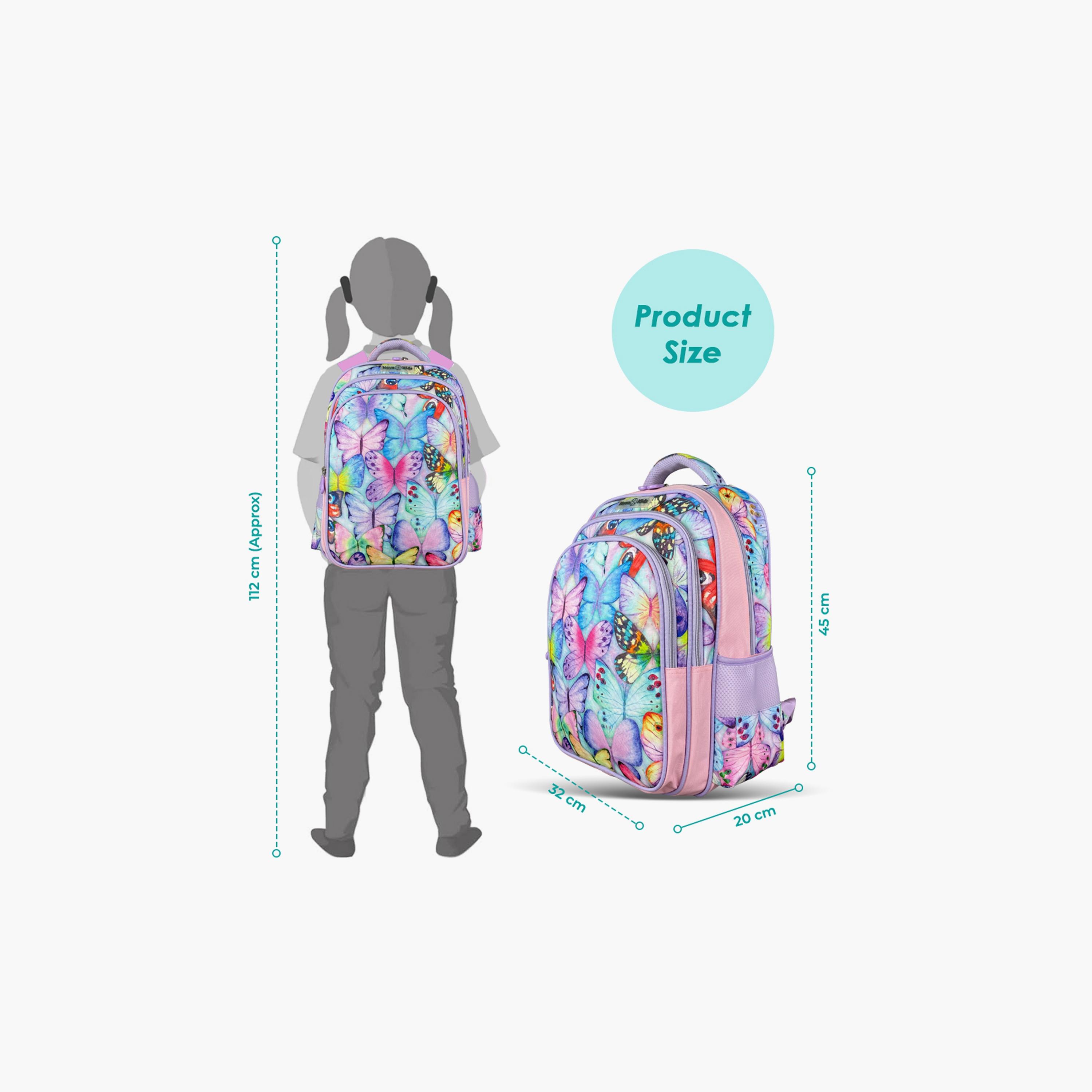 Nova Kids School Bag - Butterfly - Purple - 17.5 Inch-school-bagsandbackpacks-backpacks-image-2