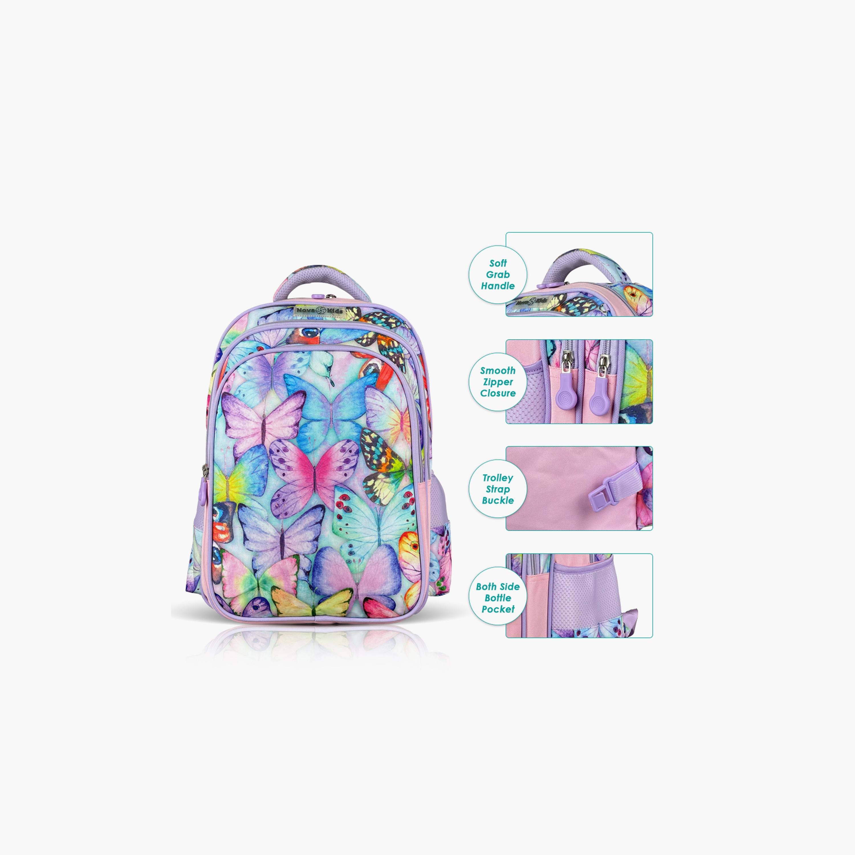 Nova Kids School Bag - Butterfly - Purple - 17.5 Inch-school-bagsandbackpacks-backpacks-image-7