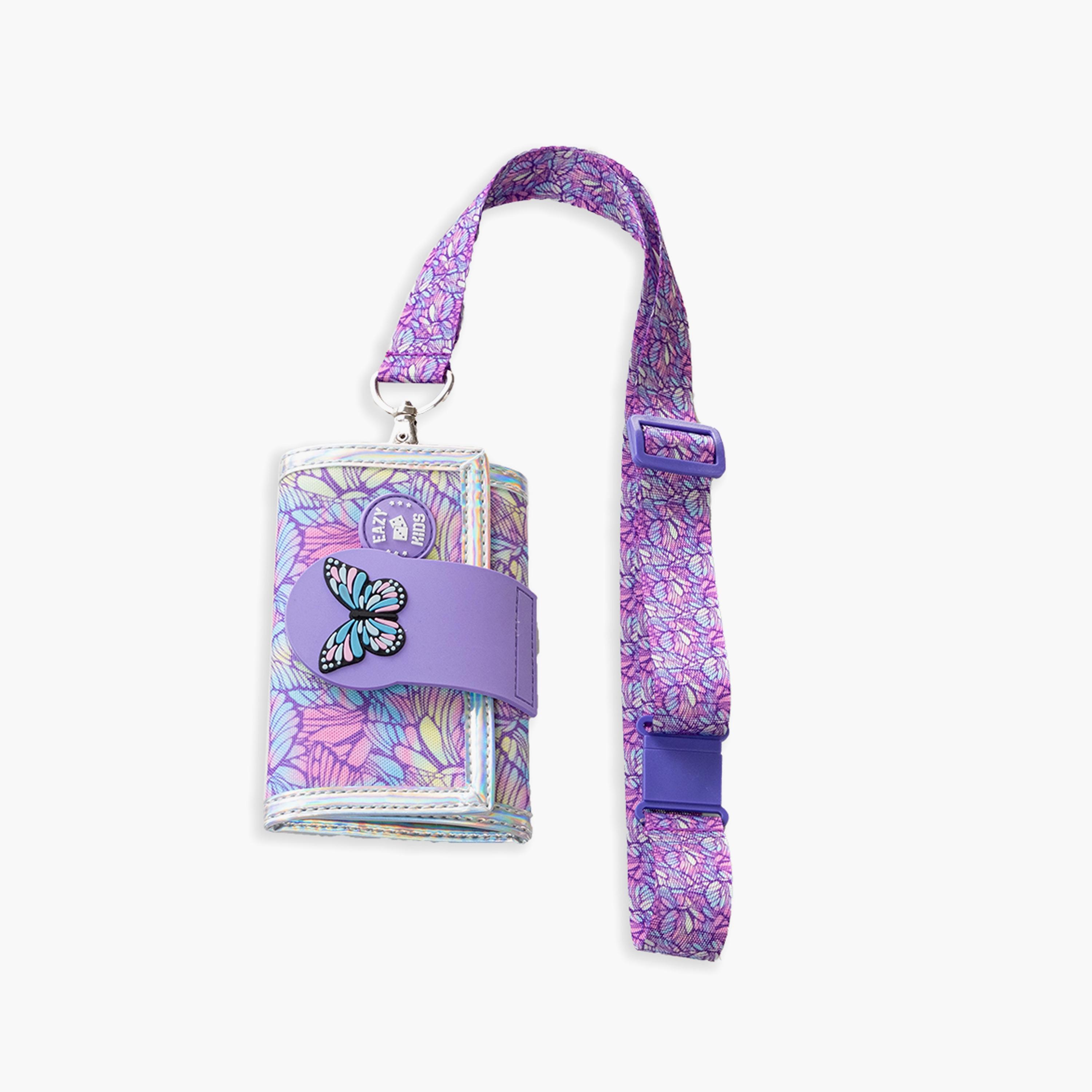 Eazy Kids Printed Wallet - Butterfly - Purple-girls-accessories-bags-image-4