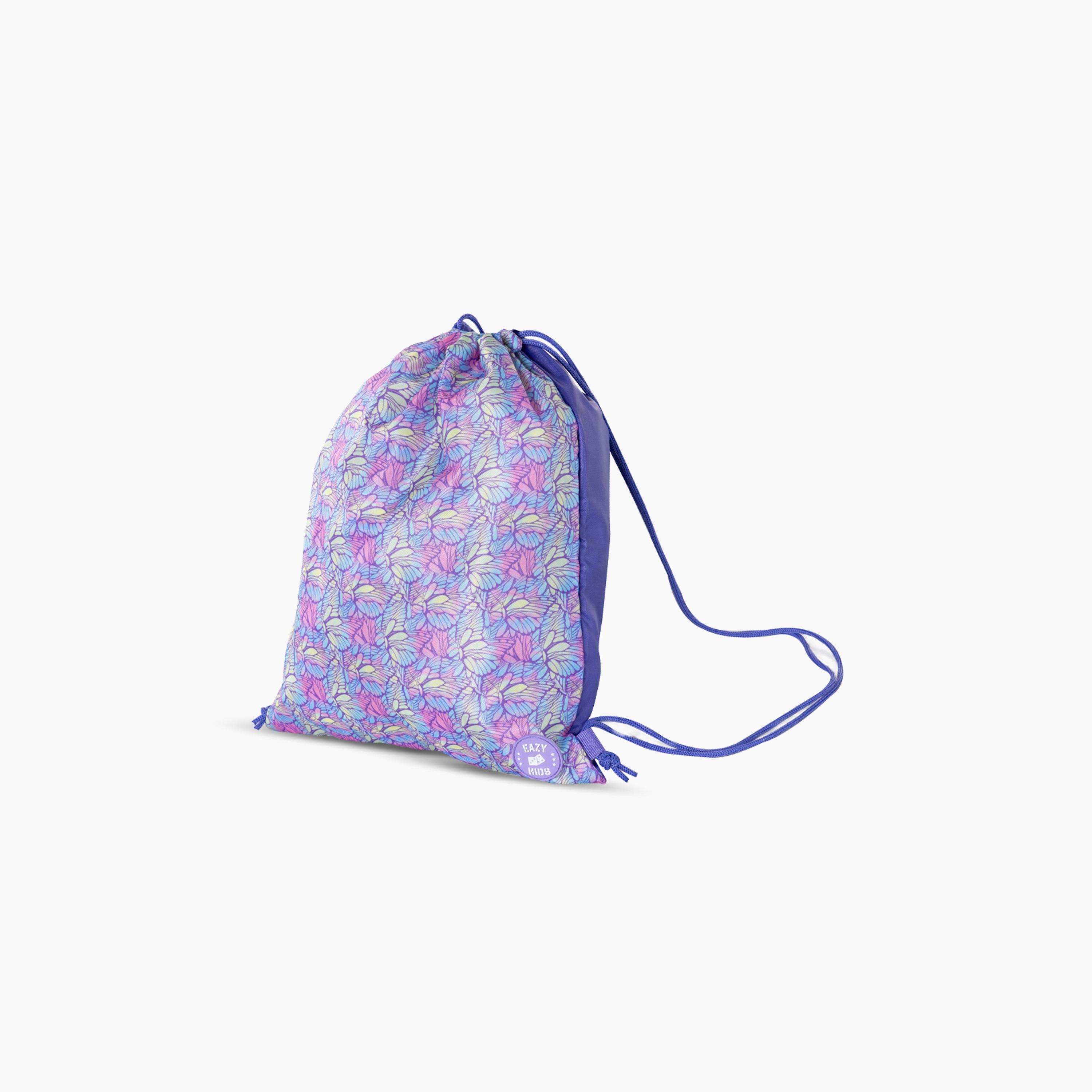 Eazy Kids Printed Drawstring Bag - Butterfly - Purple-girls-accessories-bags-image-1