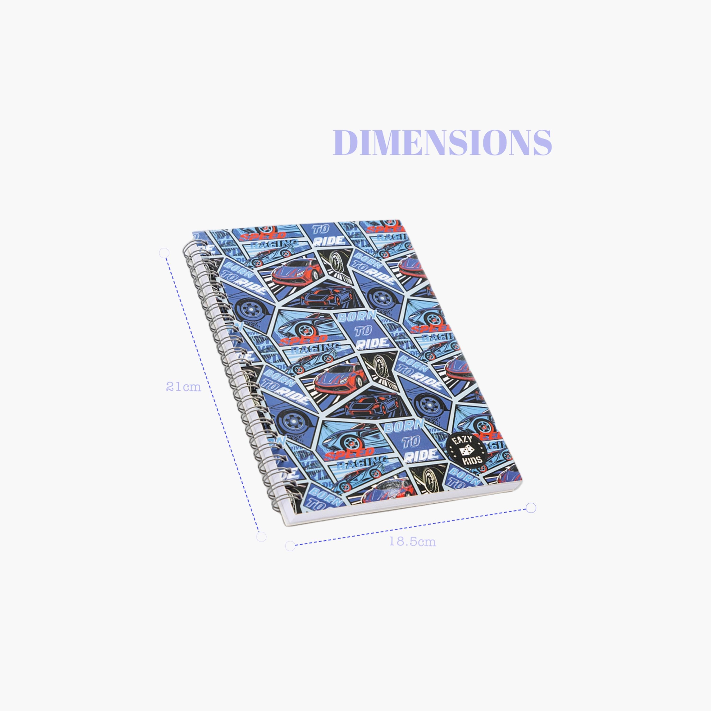 Eazy Kids Printed Spiral Diary - Drift Racing-school-stationery-notebooks-image-3
