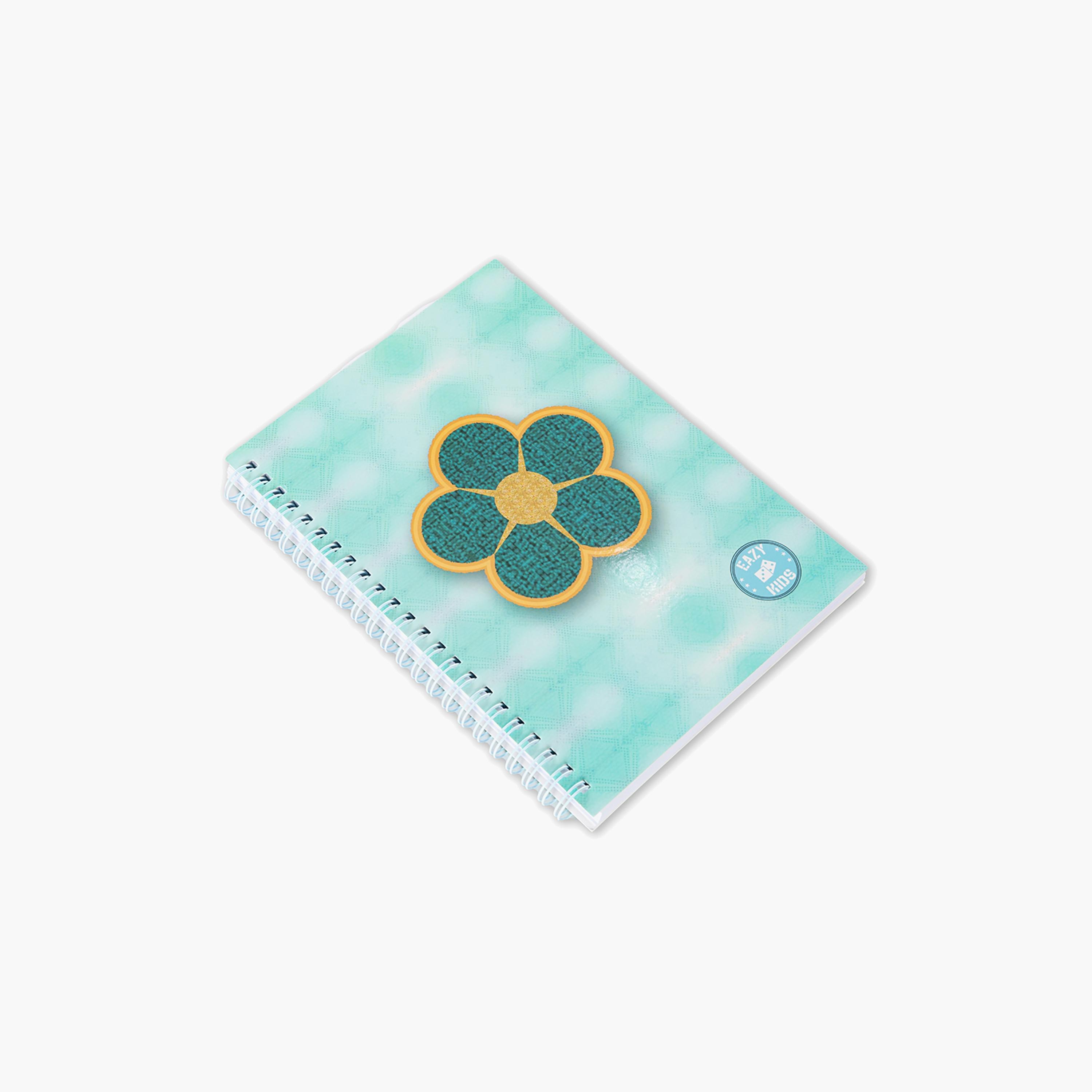 Eazy Kids Printed Spiral Diary - Daisy Flower - Green-school-stationery-notebooks-image-1