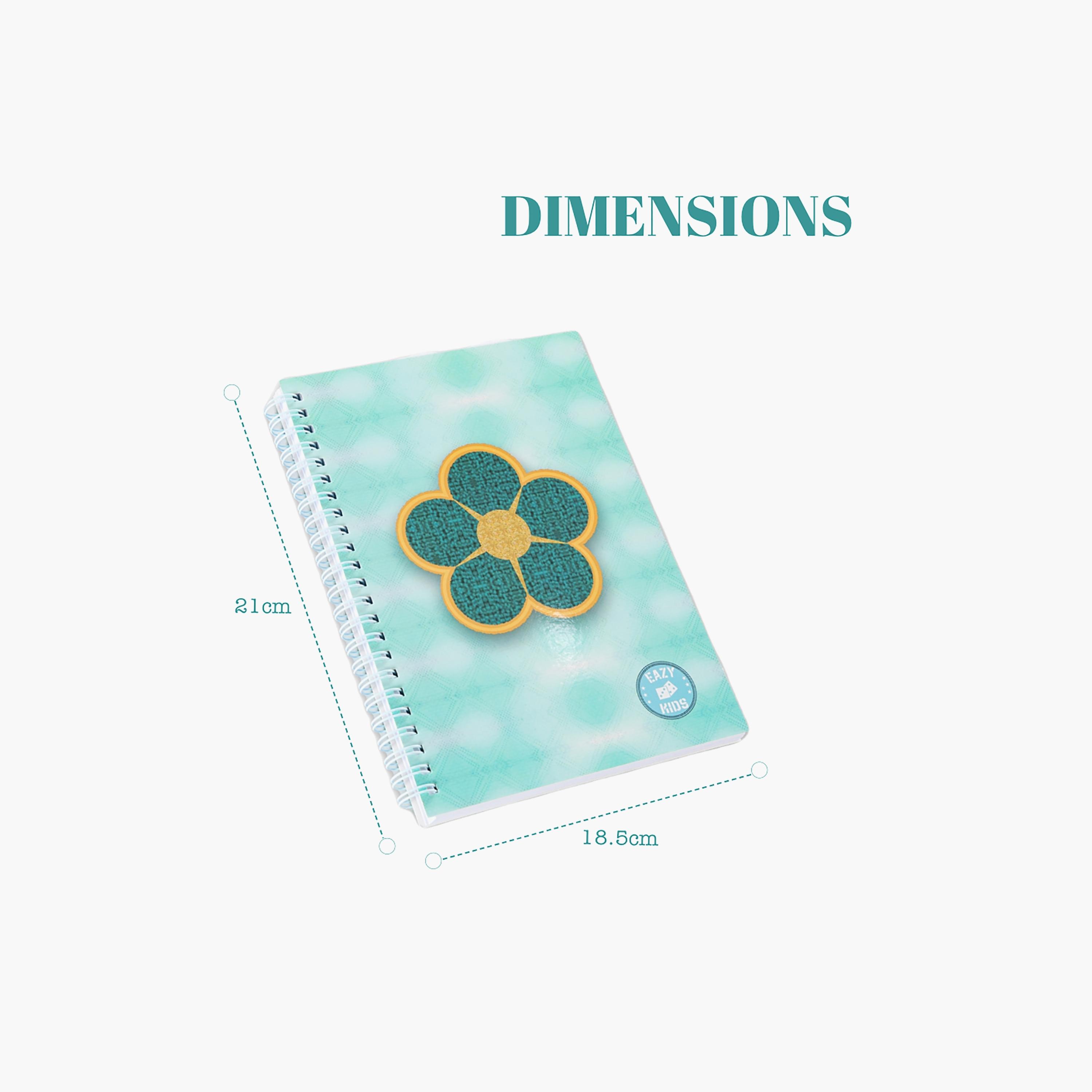 Eazy Kids Printed Spiral Diary - Daisy Flower - Green-school-stationery-notebooks-image-3
