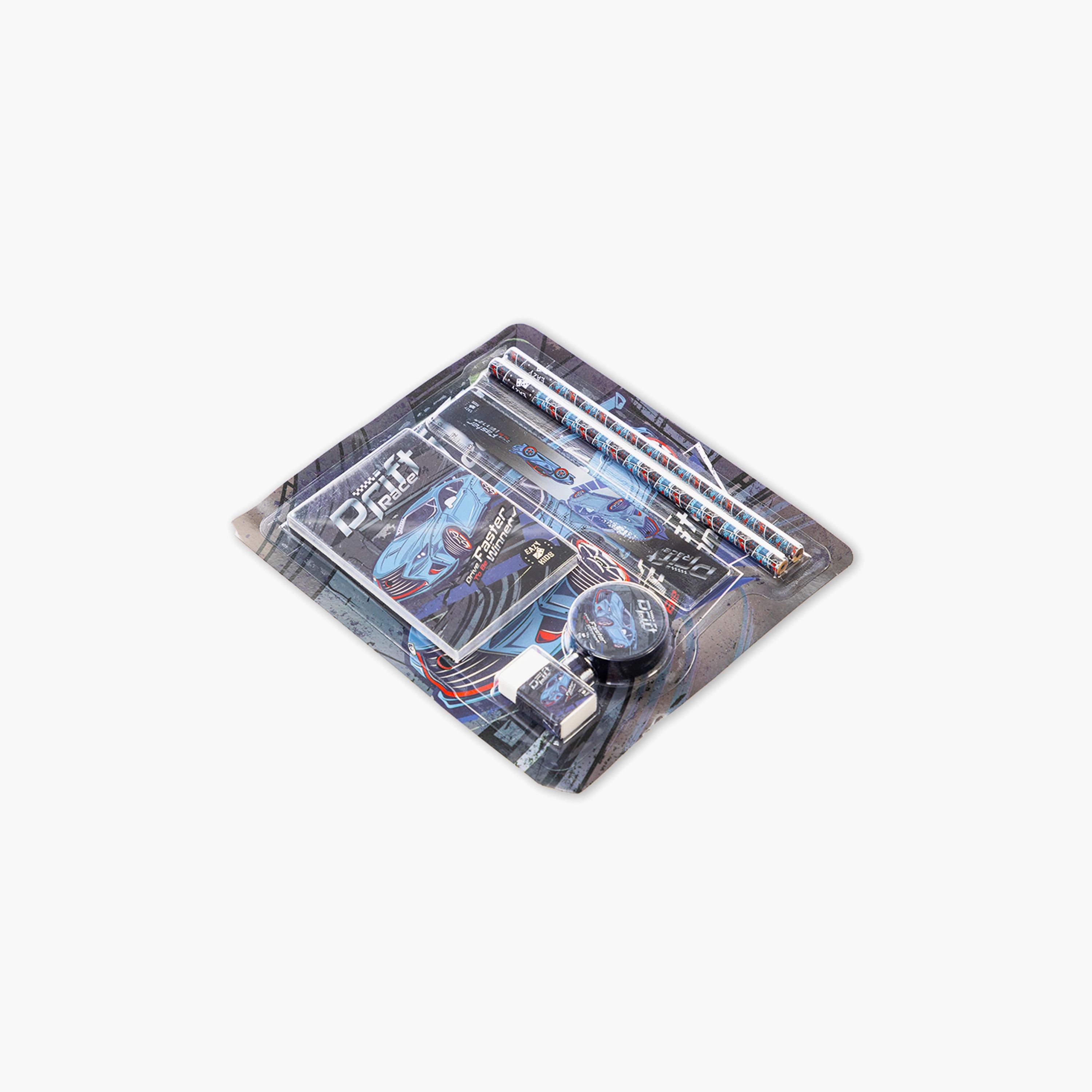 Eazy Kids Printed Stationary Set - Drift Racing-school-stationery-sets-image-1
