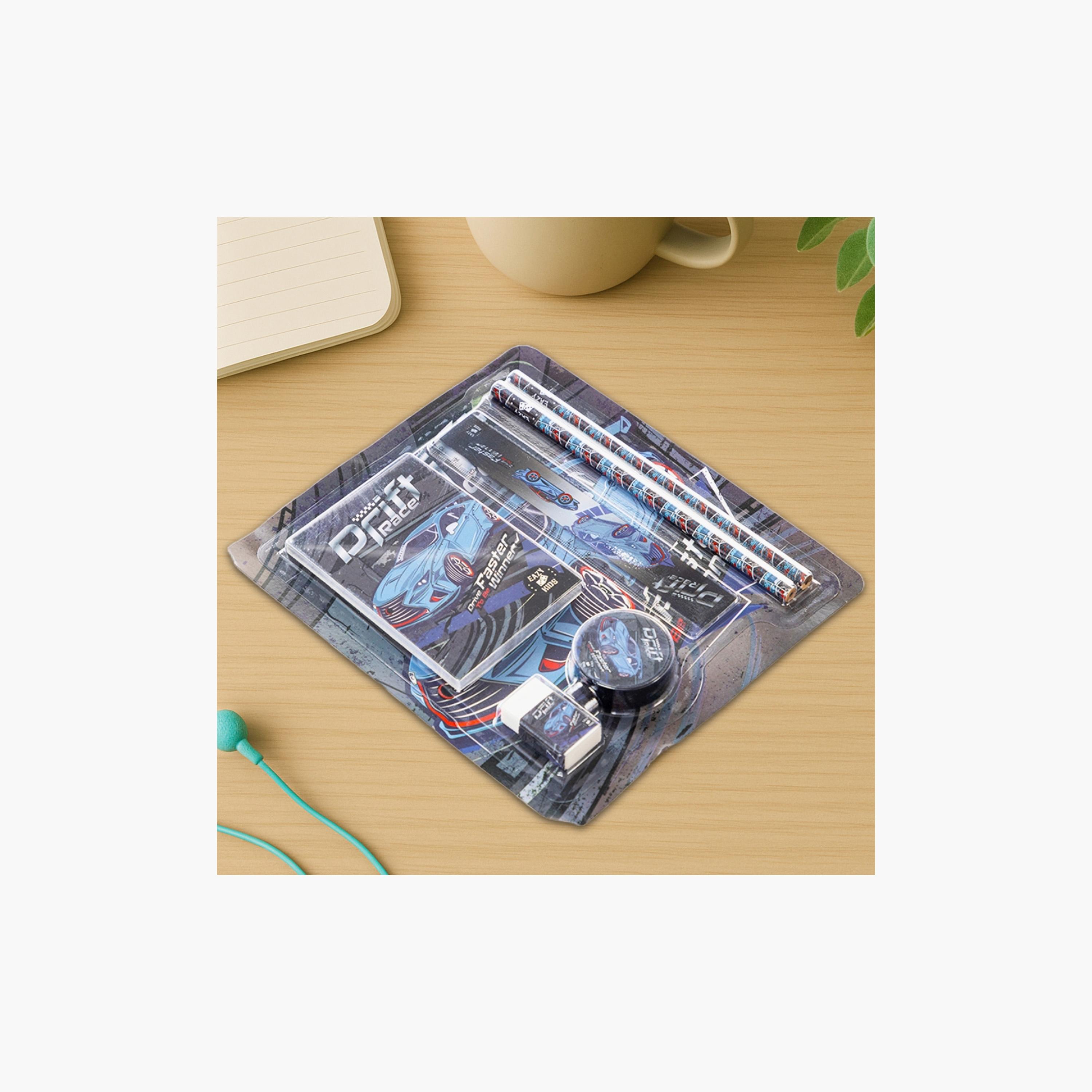 Eazy Kids Printed Stationary Set - Drift Racing-school-stationery-sets-image-2