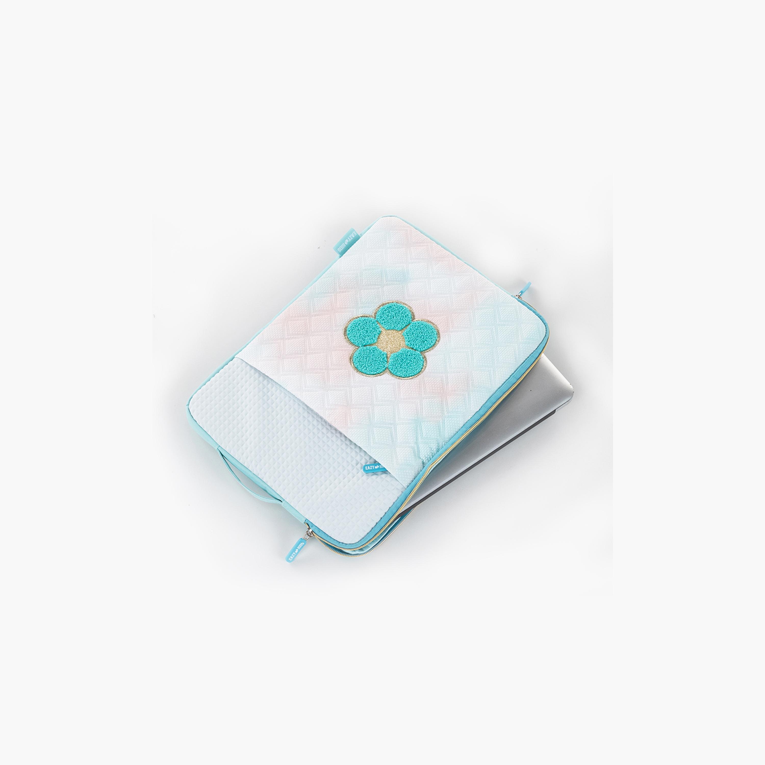 Eazy Kids Printed iPad Sleeve - Daisy Flower - Green-girls-accessories-bags-image-2
