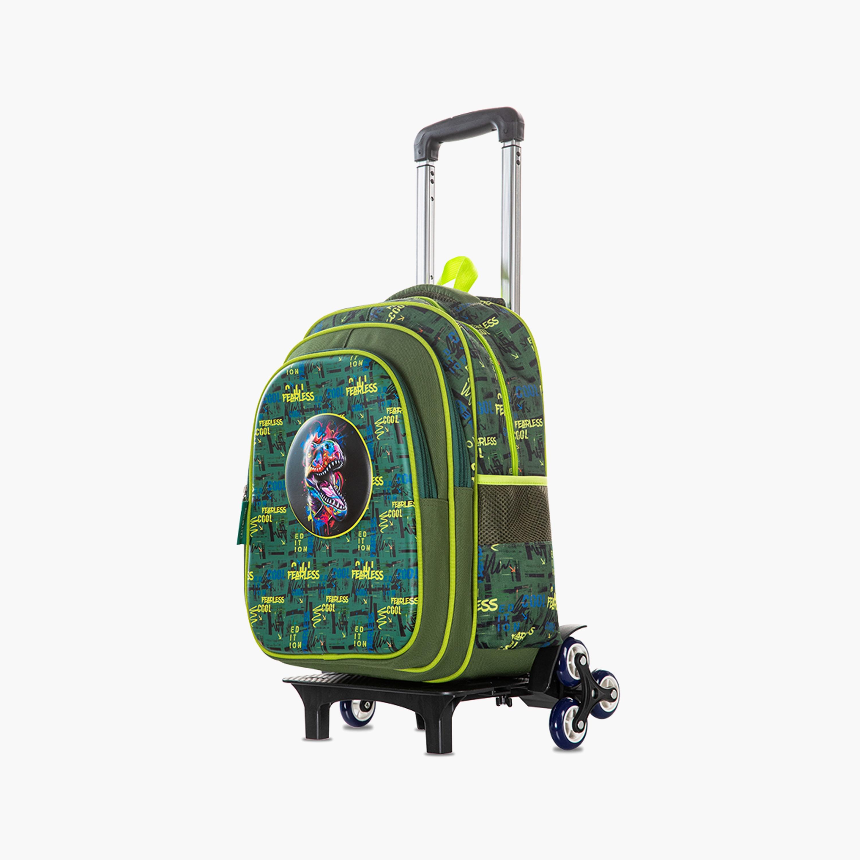 Eazy Kids Printed School Bag with Pencil Case - Dino - Green - 16 Inch-school-bagsandbackpacks-sets-image-2