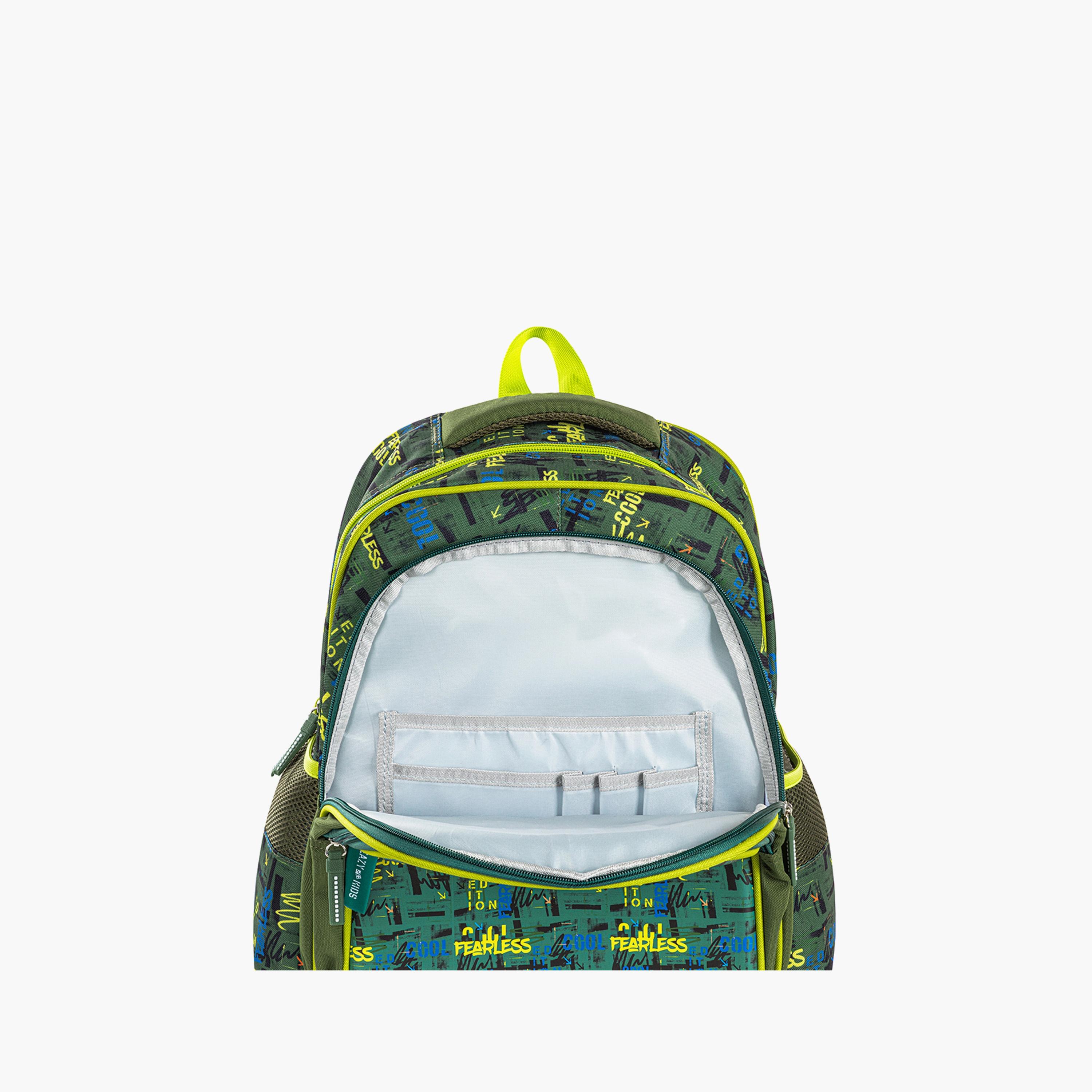 Eazy Kids Printed School Bag with Pencil Case - Dino - Green - 16 Inch-school-bagsandbackpacks-sets-image-8