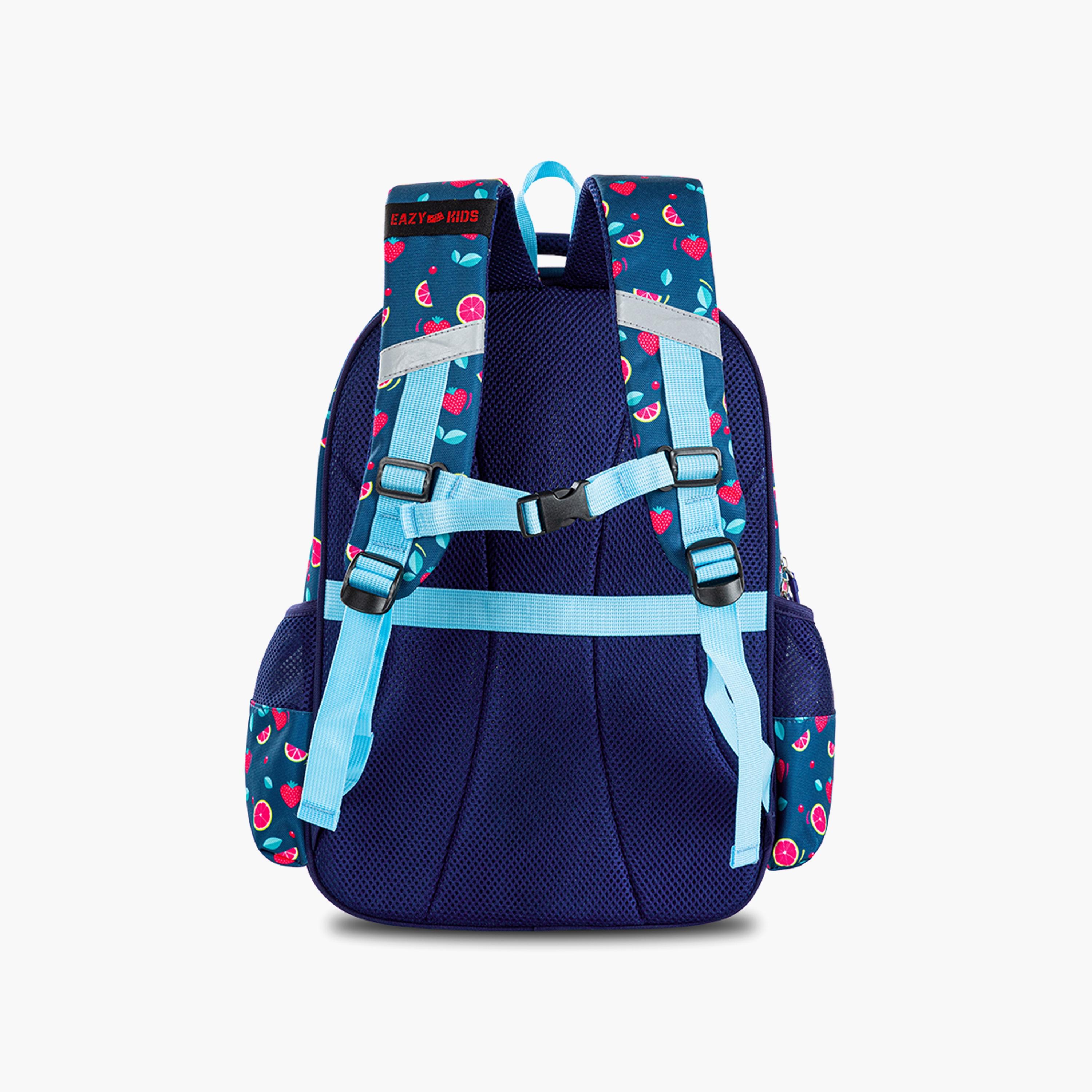Eazy Kids Printed School Bag with Pencil Case - Berry Good - Blue - 16 Inch-school-bagsandbackpacks-sets-image-9