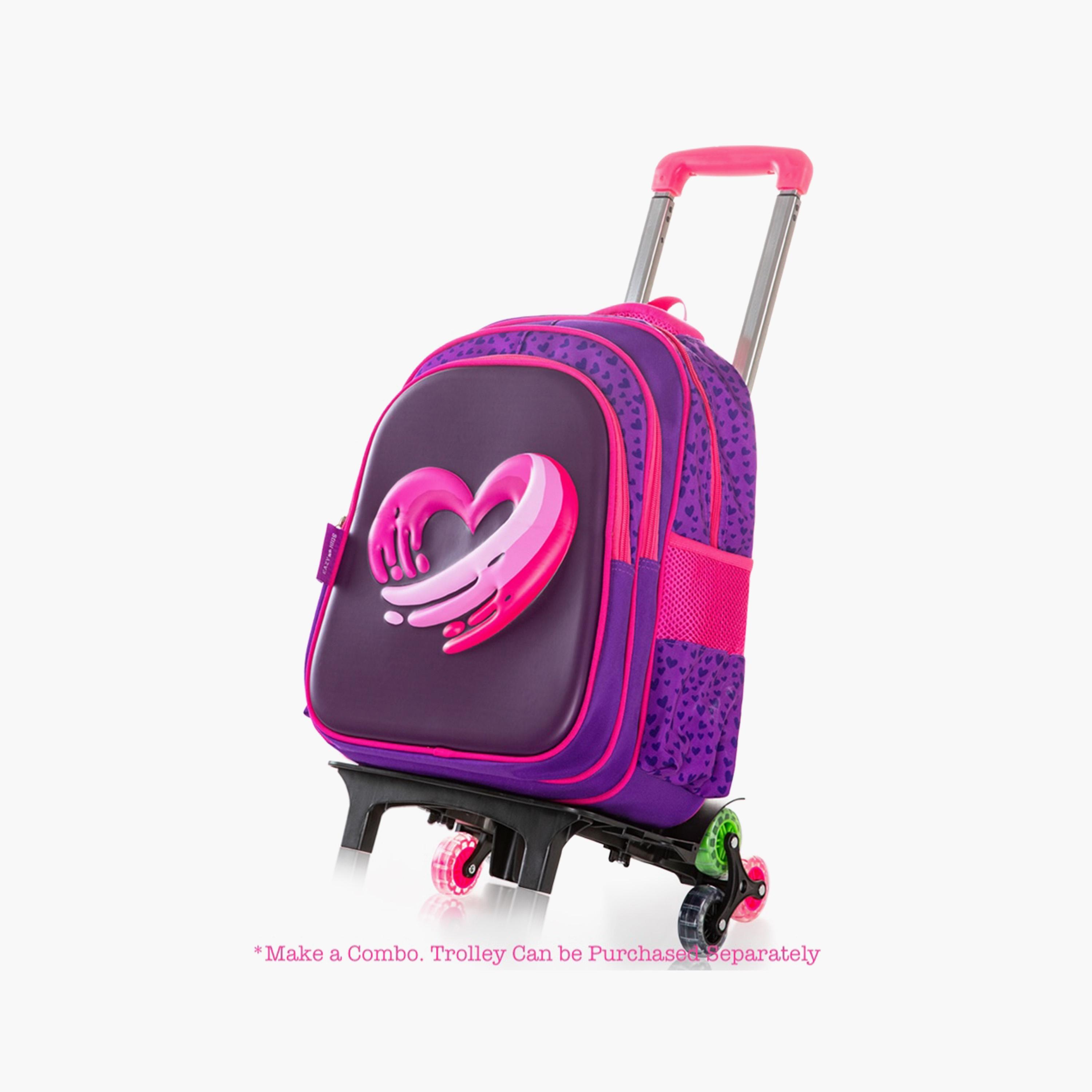 Eazy Kids Printed School Bag - Love & Hugs - Purple - 16 Inch-school-bagsandbackpacks-sets-image-10
