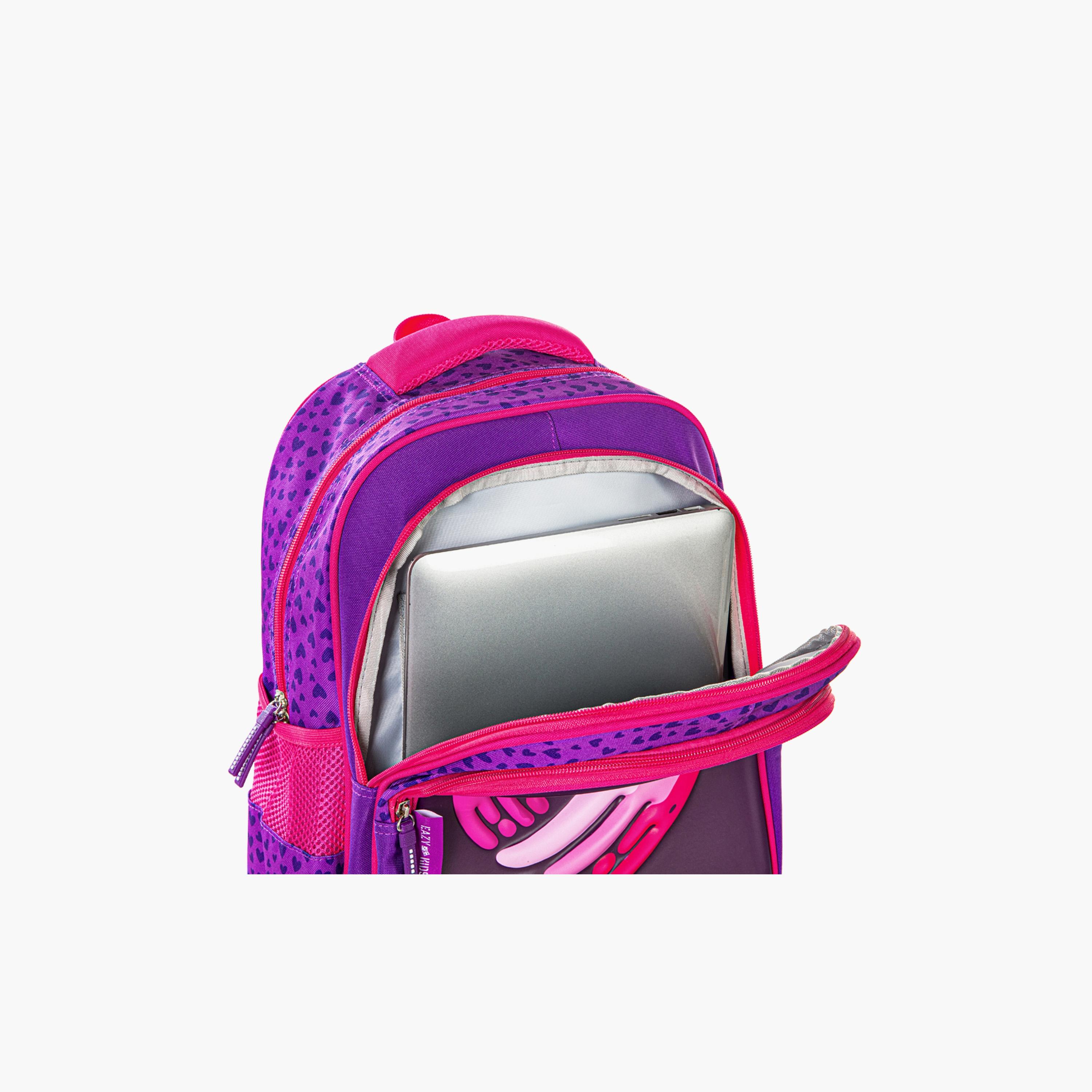 Eazy Kids Printed School Bag - Love & Hugs - Purple - 16 Inch-school-bagsandbackpacks-sets-image-7