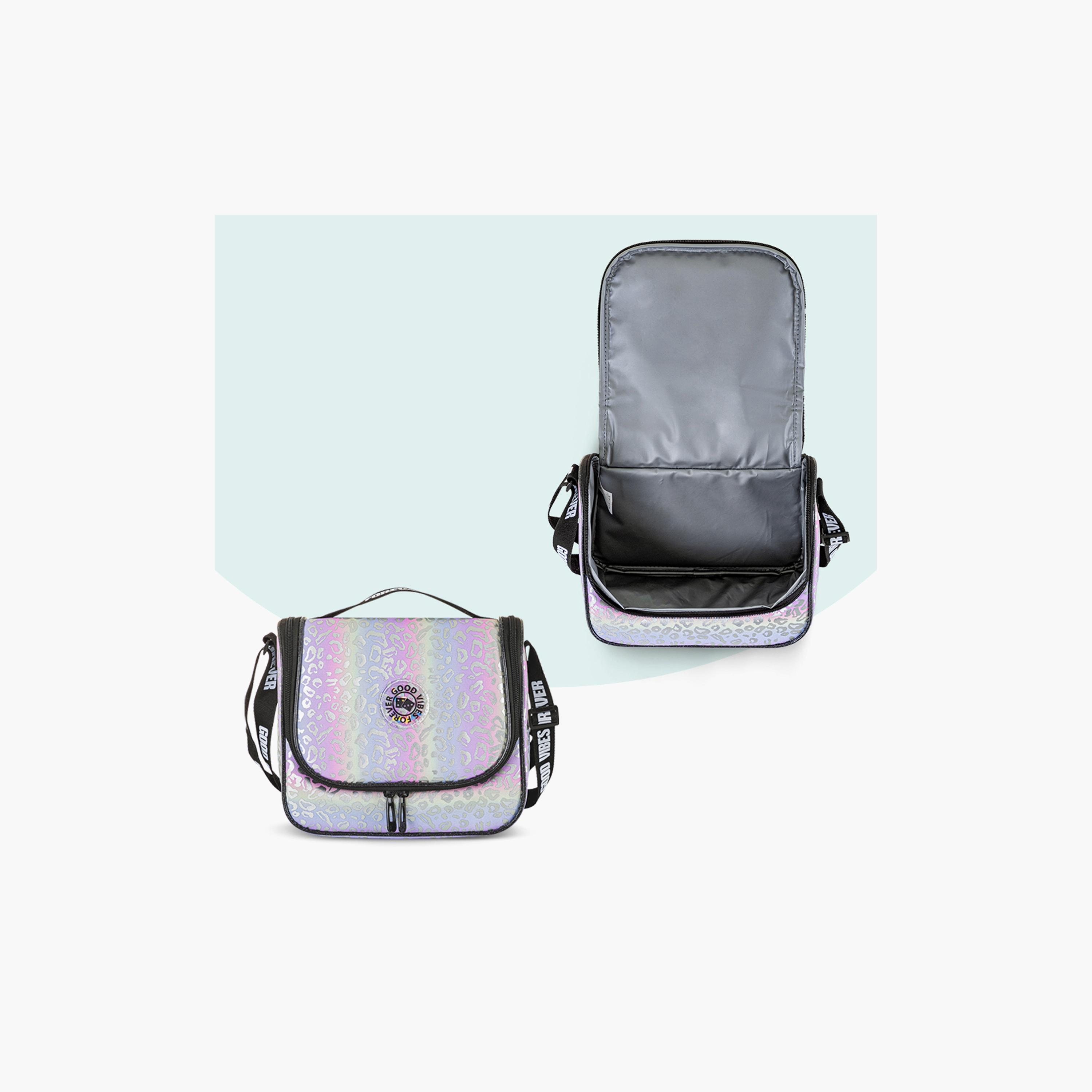 Eazy Kids Printed School Bag with Lunch Bag & Pencil Case - Good Vibes - Silver - 17 Inch-school-bagsandbackpacks-sets-image-7