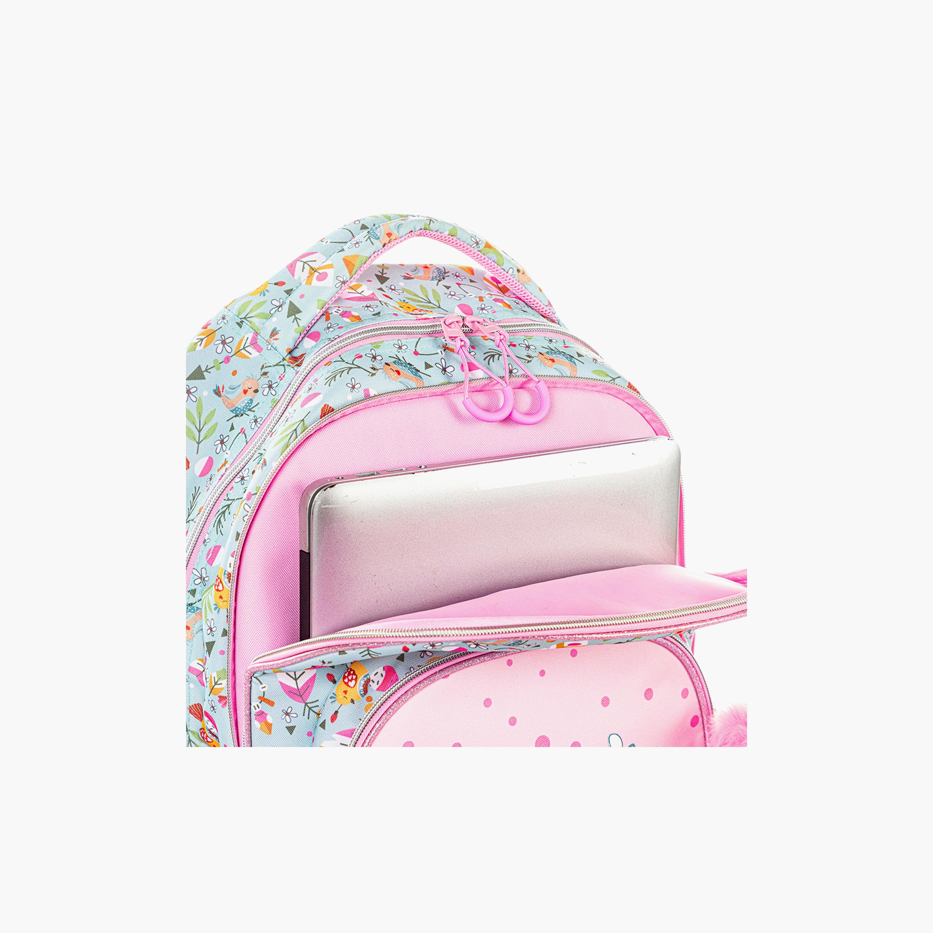 Eazy Kids Printed School Bag with Pencil Pouch - Love - Pink - 17 Inch-school-bagsandbackpacks-sets-image-5