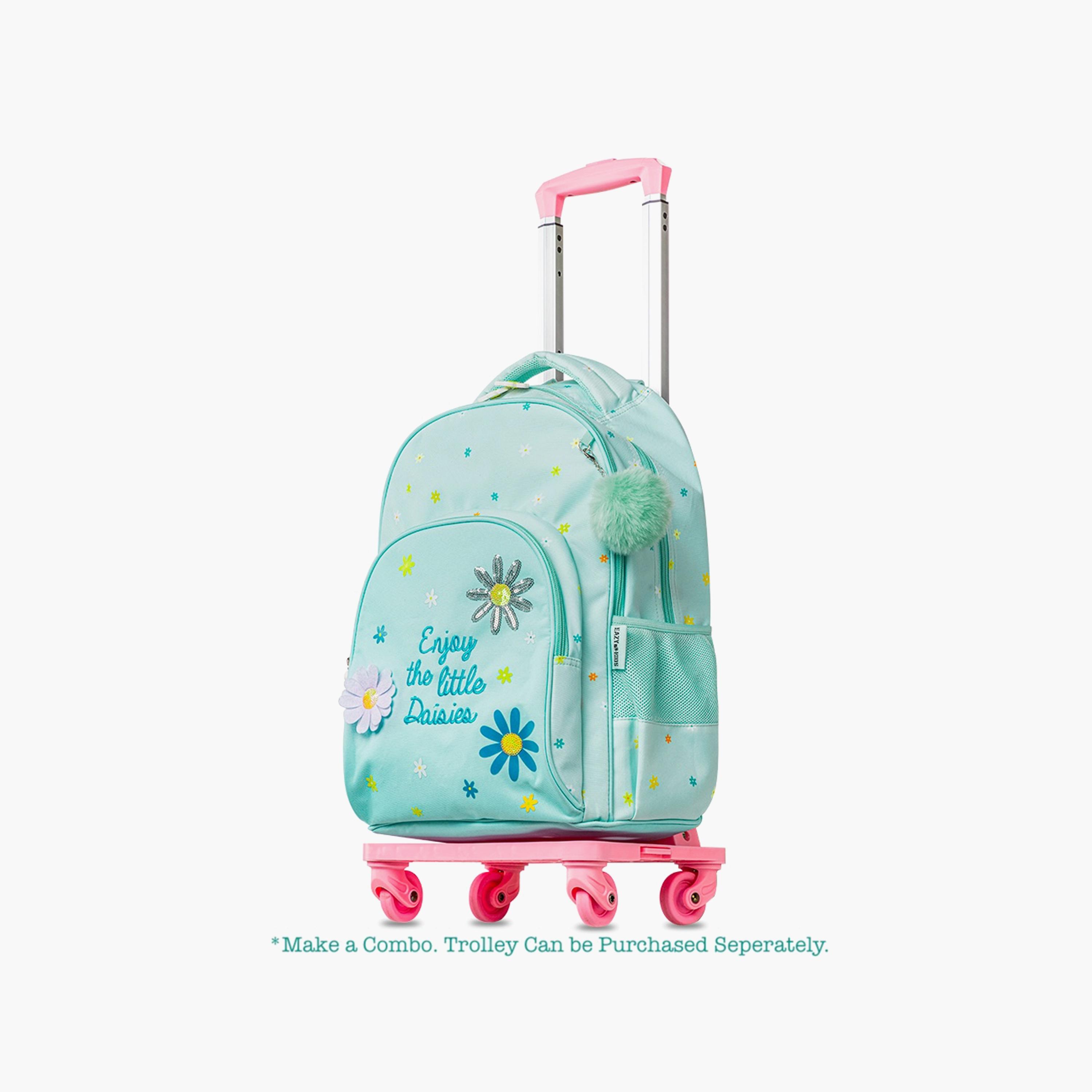 Eazy Kids Printed School Bag with Lunch Bag & Pencil Case - Little Daisy - Green - 17 Inch-school-bagsandbackpacks-sets-image-10