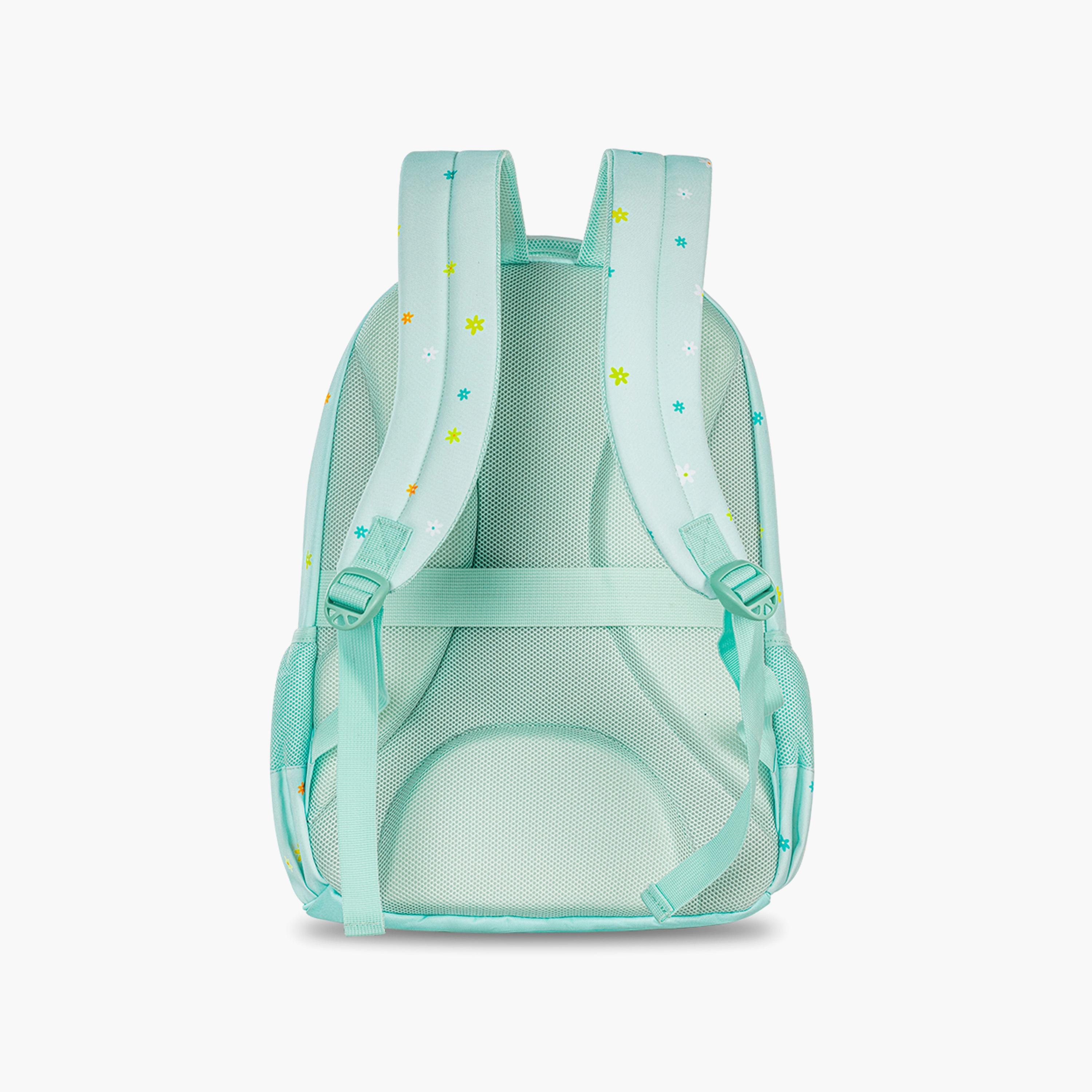 Eazy Kids Printed School Bag with Lunch Bag & Pencil Case - Little Daisy - Green - 17 Inch-school-bagsandbackpacks-sets-image-6