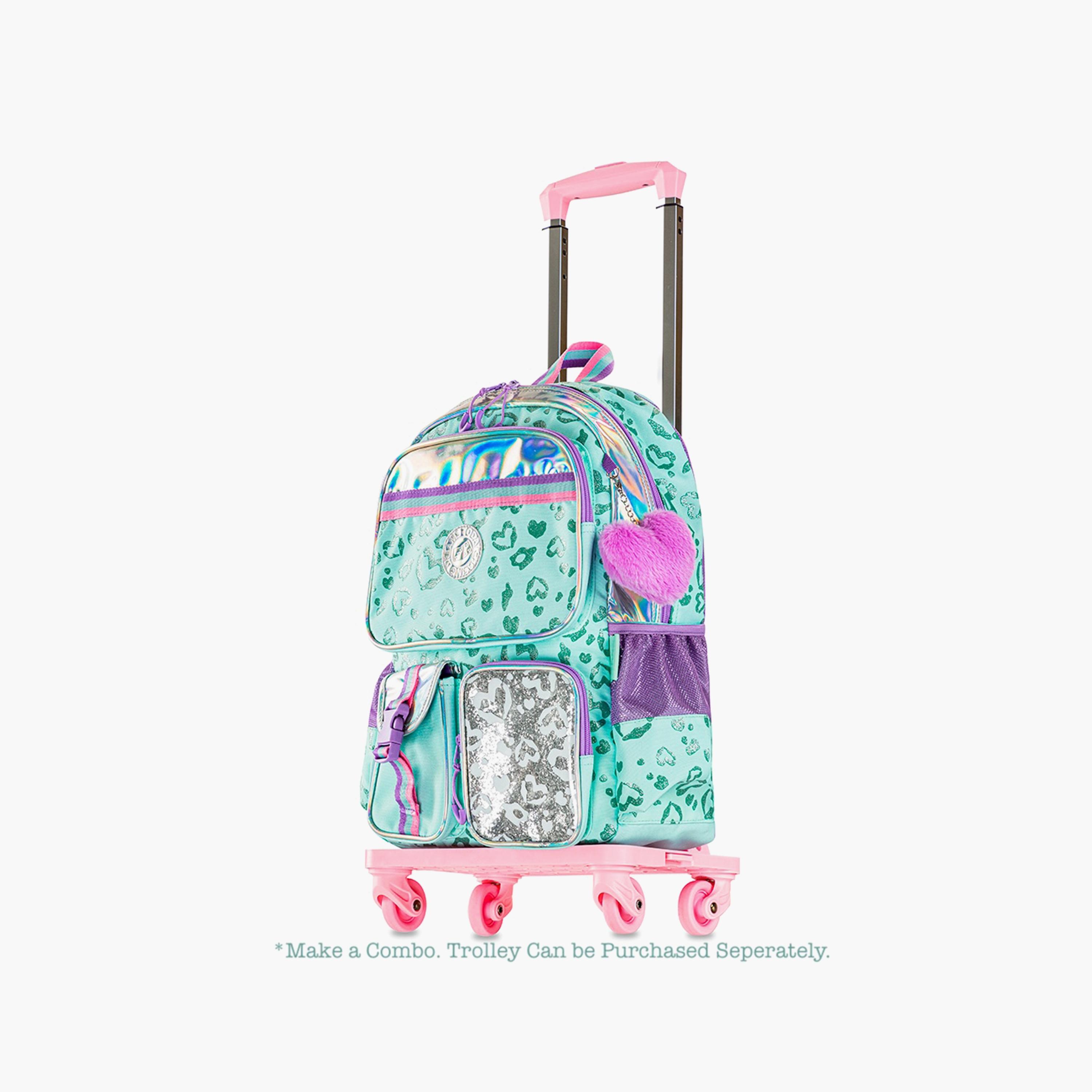 Eazy Kids Printed School Bag with Lunch Bag & Pencil Case - Love - Green - 17 Inch-school-bagsandbackpacks-sets-image-3