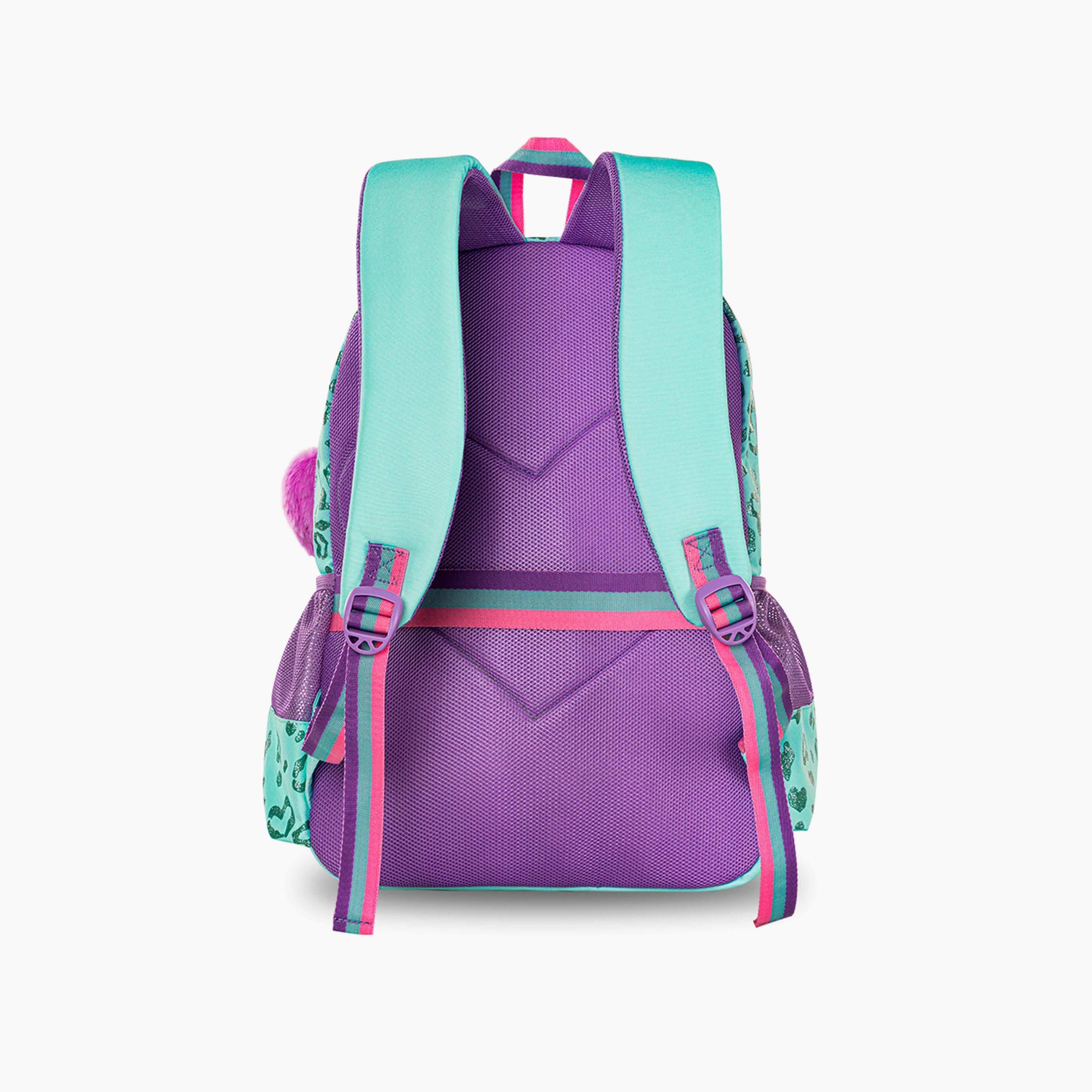 Eazy Kids Printed School Bag with Lunch Bag & Pencil Case - Love - Green - 17 Inch-school-bagsandbackpacks-sets-image-6