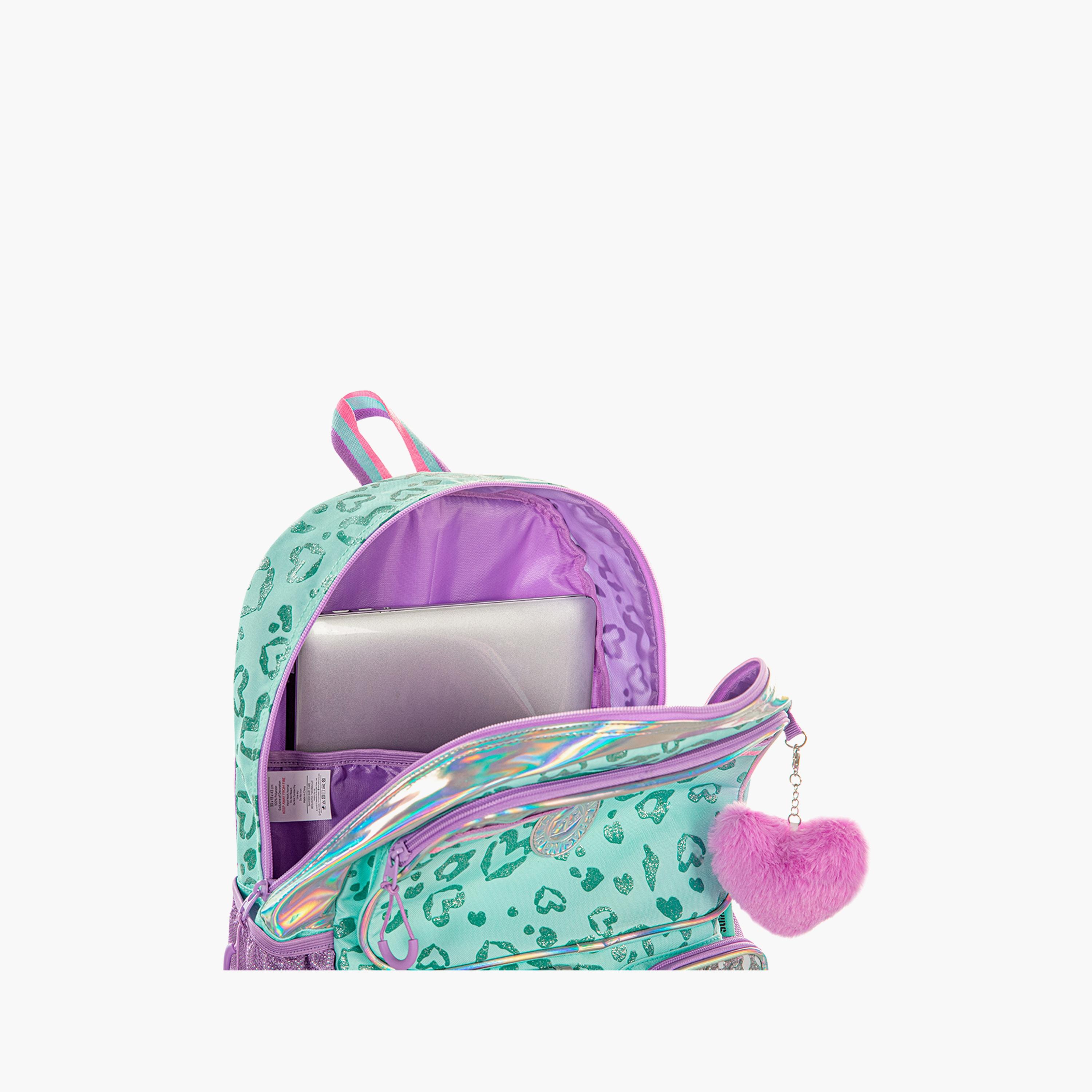 Eazy Kids Printed School Bag with Lunch Bag & Pencil Case - Love - Green - 17 Inch-school-bagsandbackpacks-sets-image-9