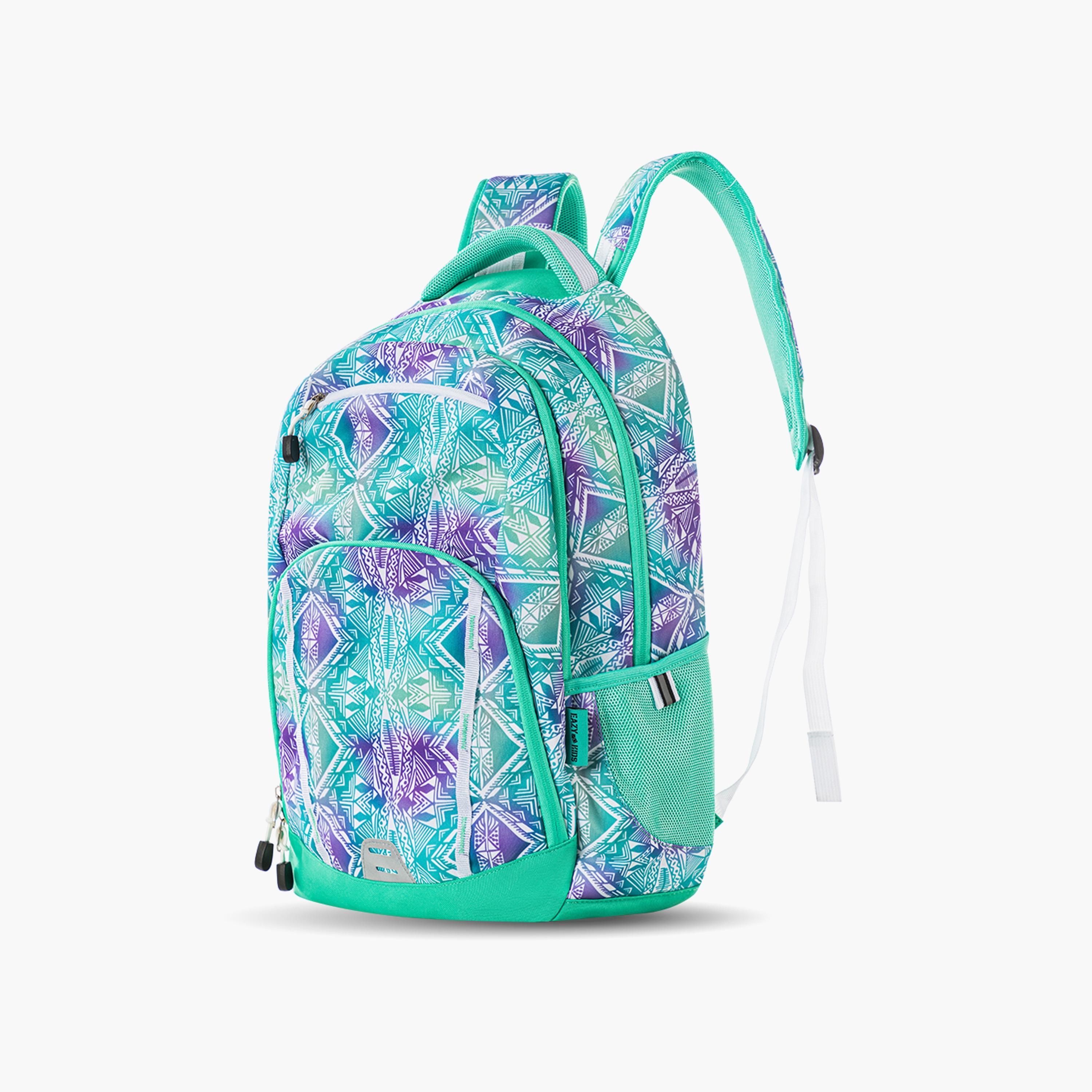 حقيبة مدرسية مطبوعة من إيزي كيدز - هندسية - خضراء - 18 بوصة-school-bagsandbackpacks-backpacks-image-2